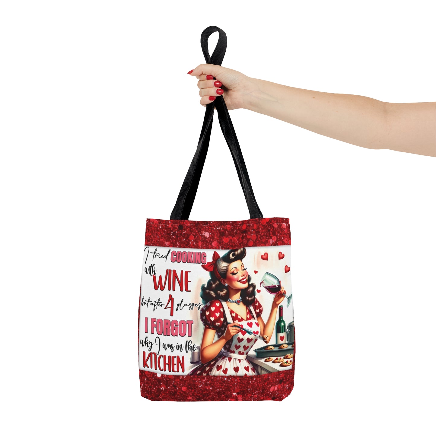 Tote Bag, Retro, I tried cooking with Wine but after 4 Glasses I forget why I was in the Kitchen