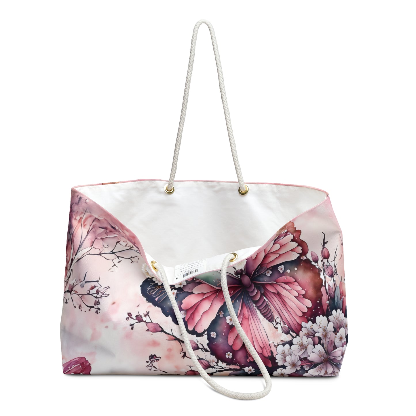 Personalised/Non-Personalised Weekender Bag, Butterfly Dreams, Large Weekender Bag, Beach Bag, Book Bag