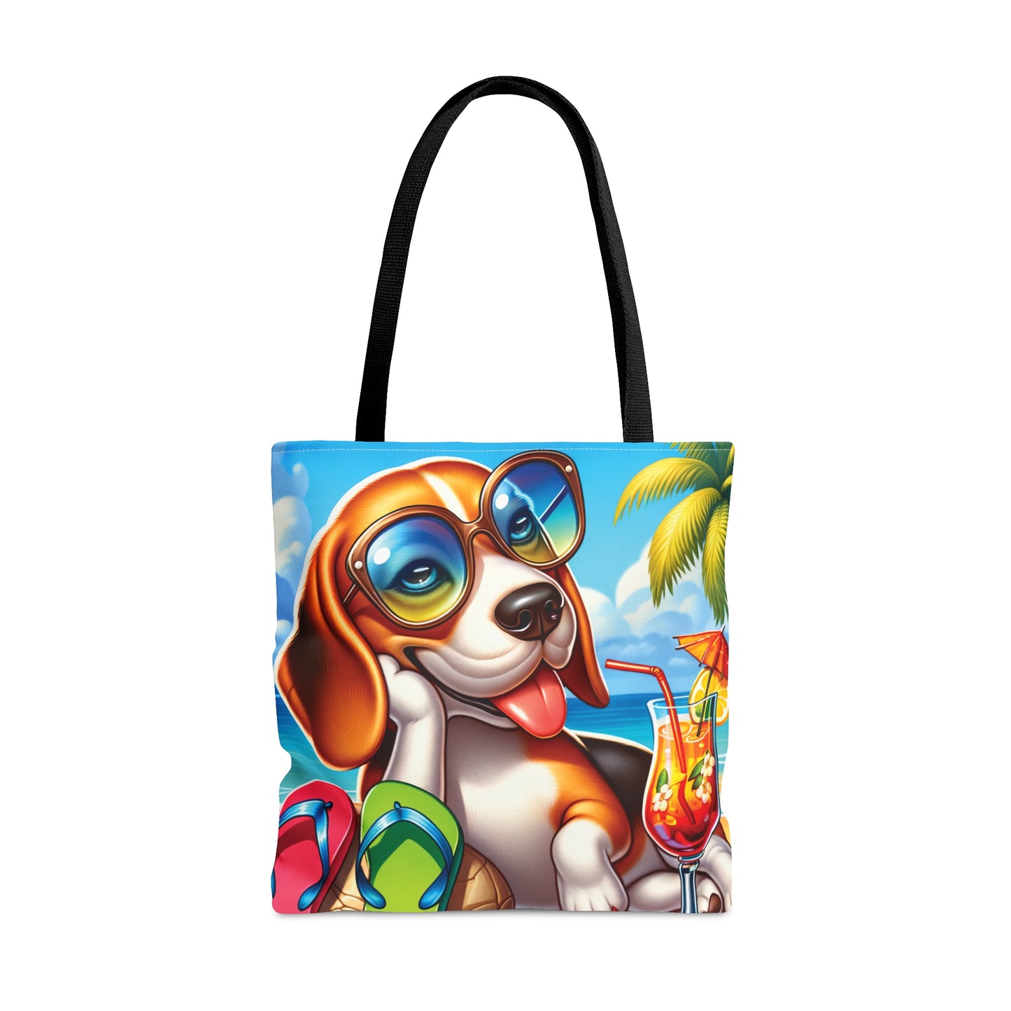 Tote Bag, Dog on Beach, Beagle, Tote bag, awd-1107