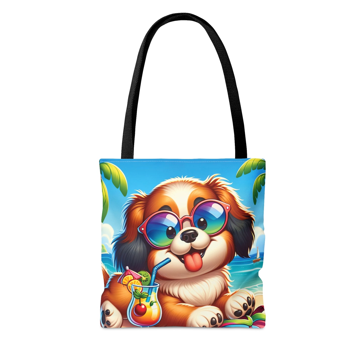 Tote Bag, Dog on Beach, Tibetan Spaniel, Tote bag, awd-1252