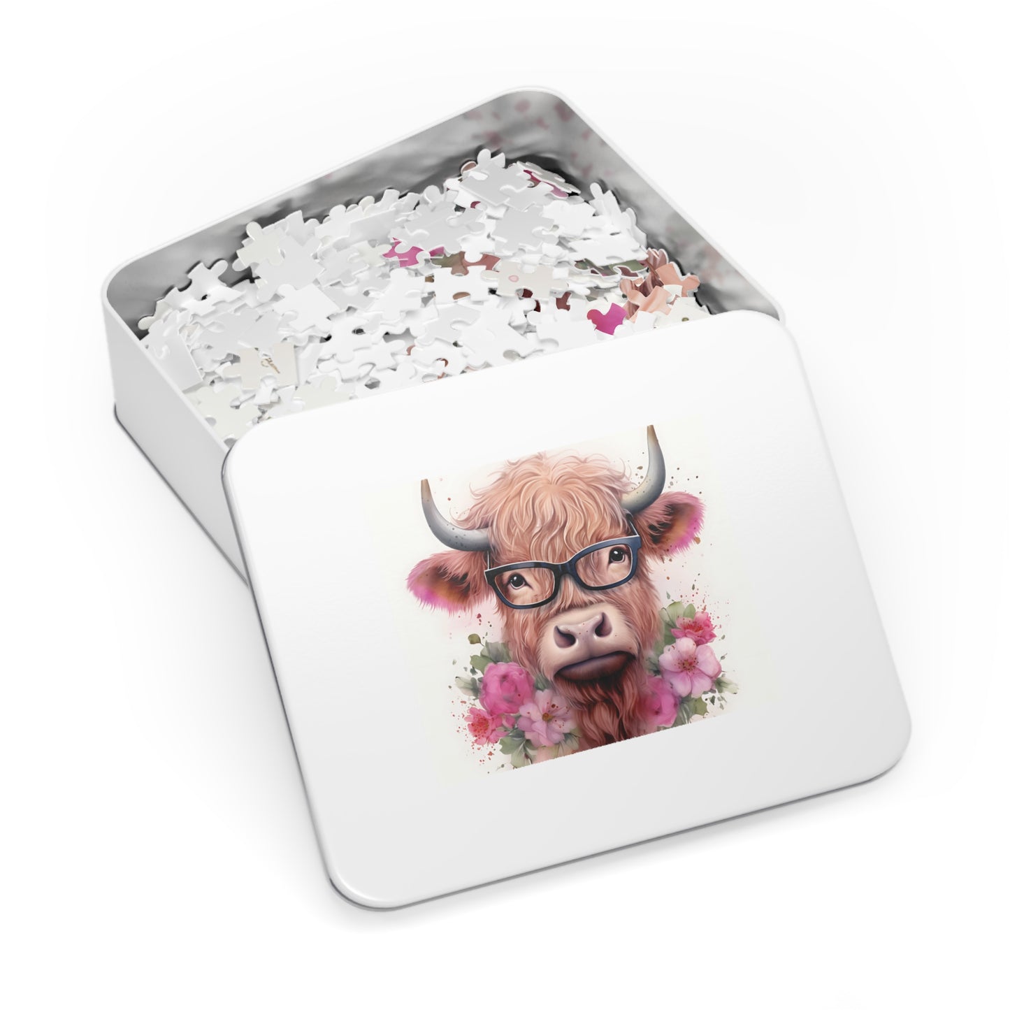 Jigsaw Puzzle, Highland Cow, Personalised/Non-Personalised (30, 110, 252, 500,1000-Piece)