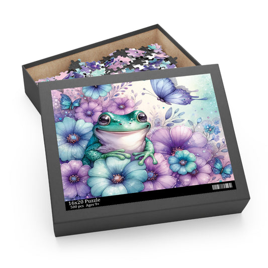 Personalised/Non-Personalised Puzzle, Frog (120, 252, 500-Piece)