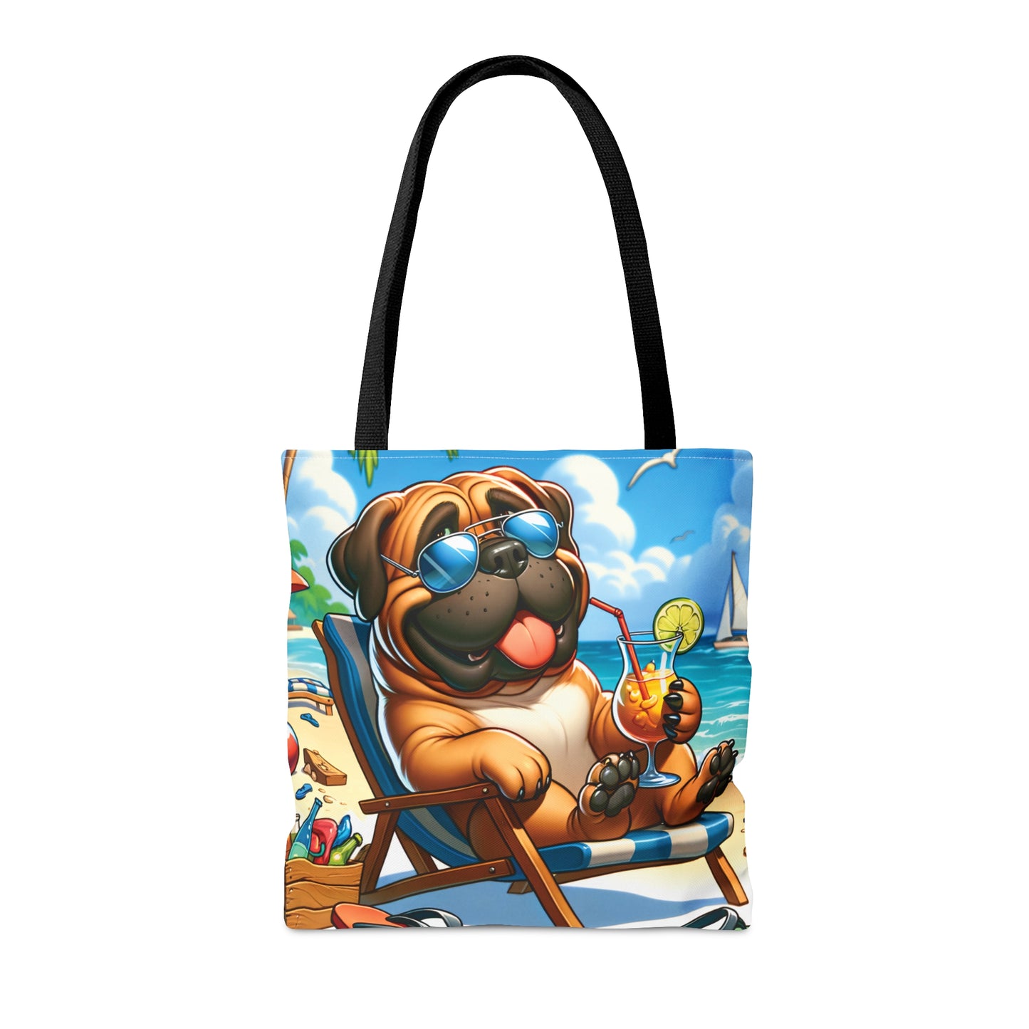 Tote Bag, Dog on Beach, BullMastiff, Tote bag, awd-1101