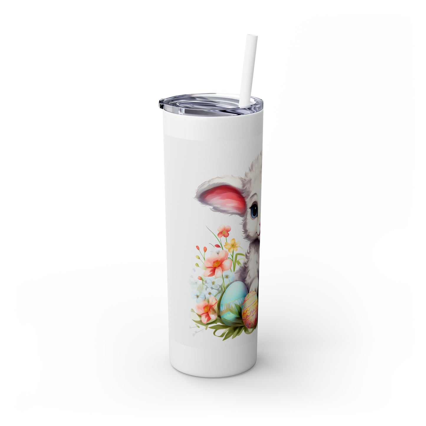 Skinny Tumbler with Straw, 20oz, Lamb, Easter