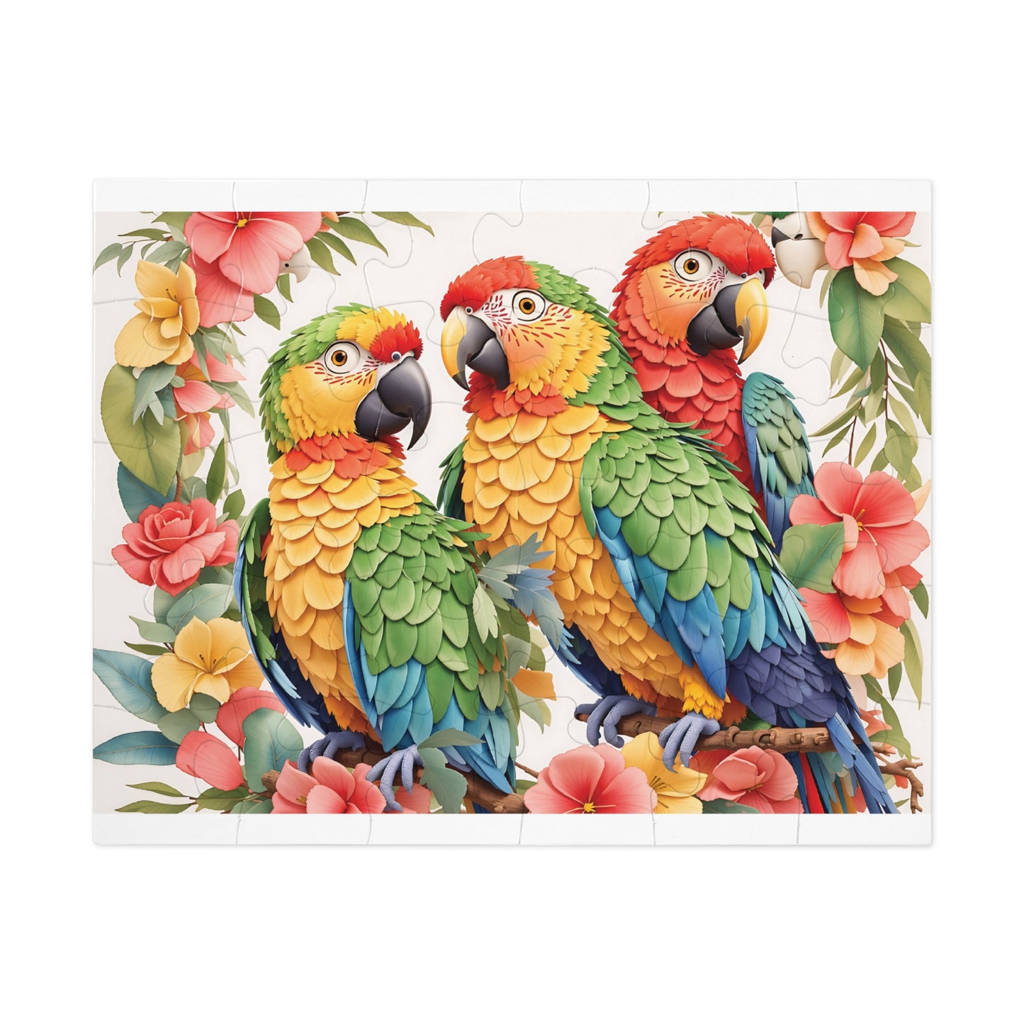 Jigsaw Puzzle, Parrots, Personalised/Non-Personalised (30, 110, 252, 500,1000-Piece)