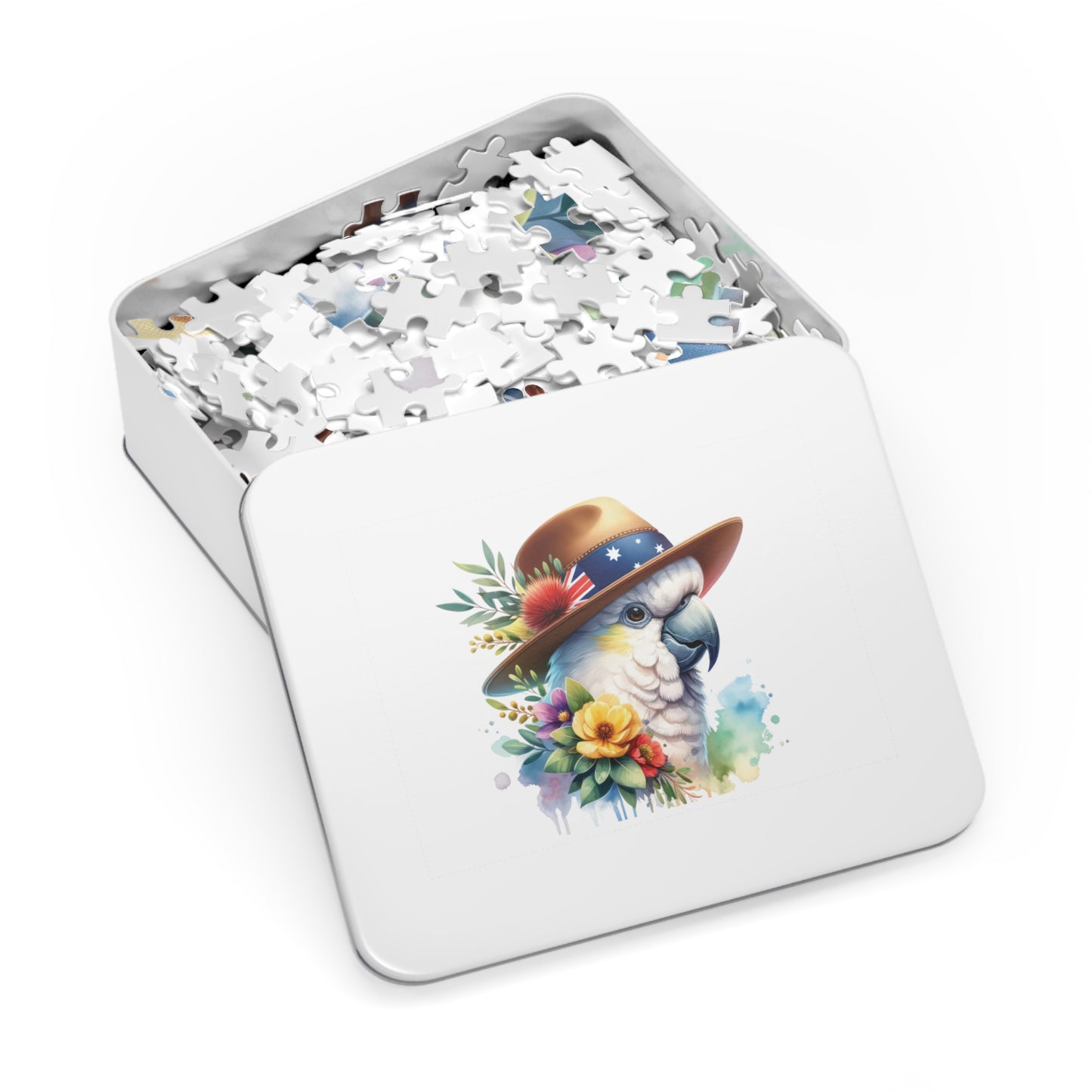 Jigsaw Puzzle in Tin, Australian Animals, Cockatoo, Personalised/Non-Personalised, awd-1334 (30, 110, 252, 500,1000-Piece)