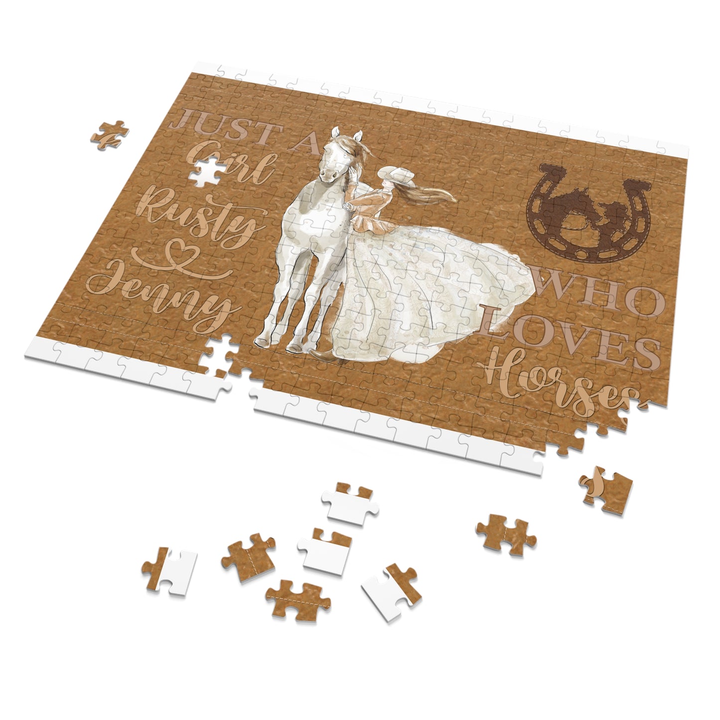 Jigsaw Puzzle, Just a Girl Who Loves Horses, Personalised/Non-Personalised (30, 110, 252, 500,1000-Piece)