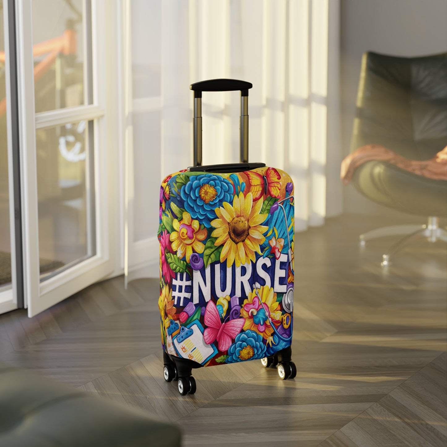 Luggage Cover, Floral, Nurse, awd-1728