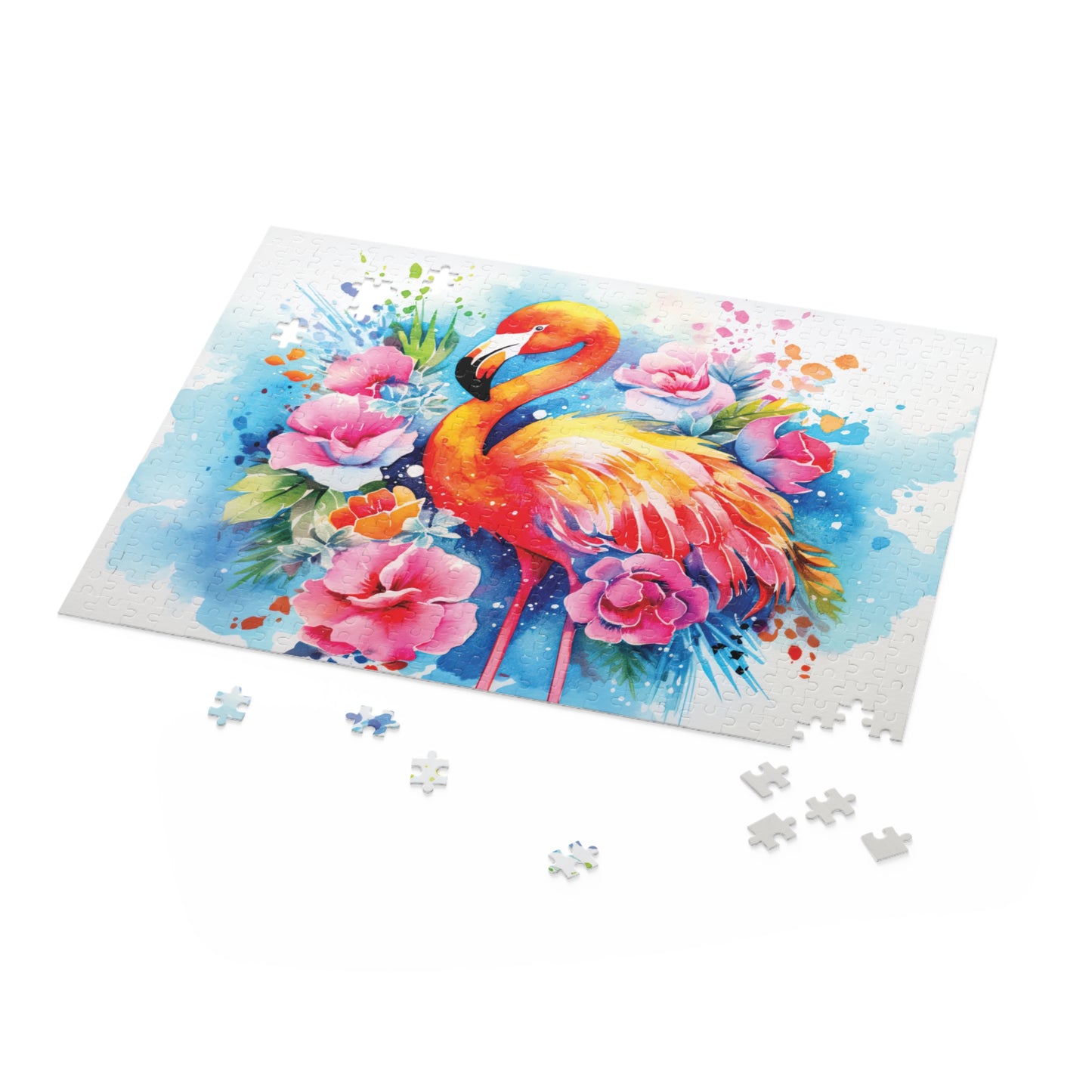 Personalised/Non-Personalised Puzzle, Flamingo (120, 252, 500-Piece)