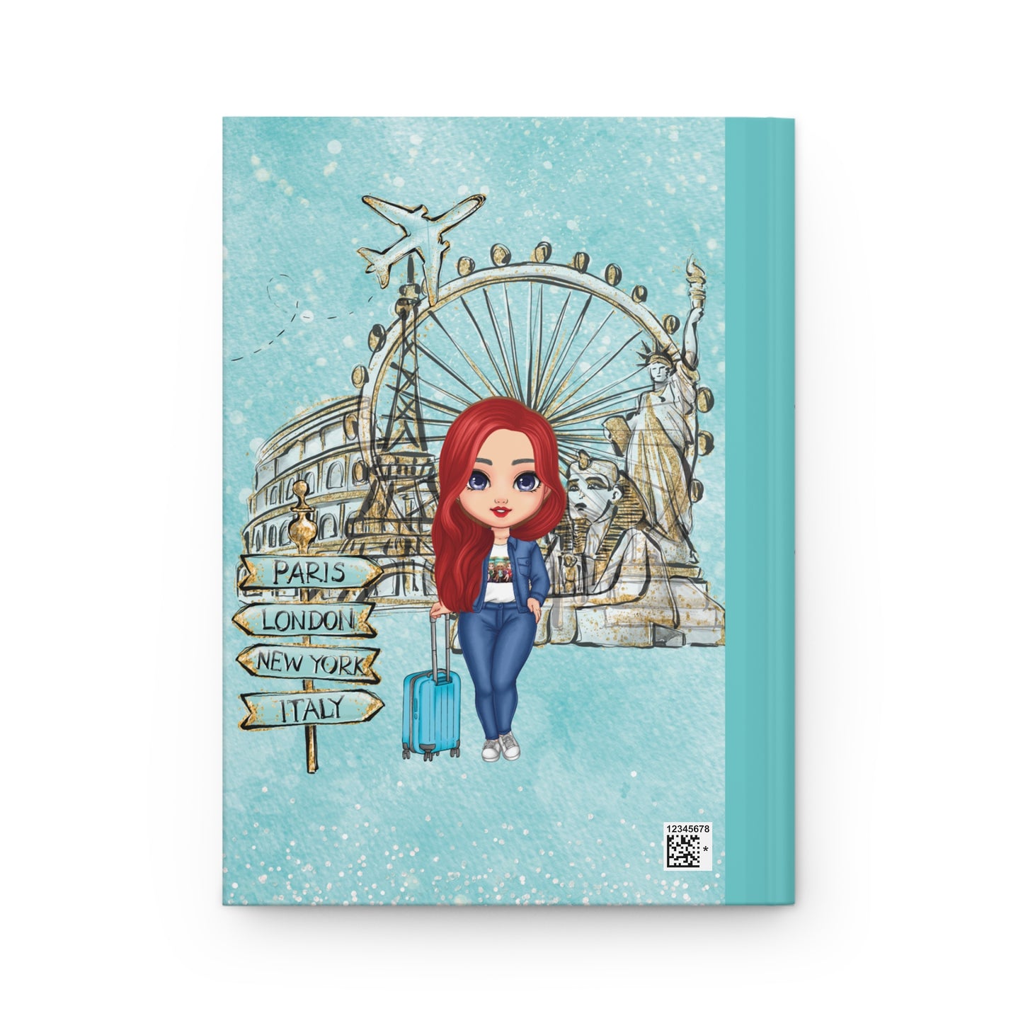 Personalised Hardcover Journal Matte, Just a Girl who loves travelling, Red Hair