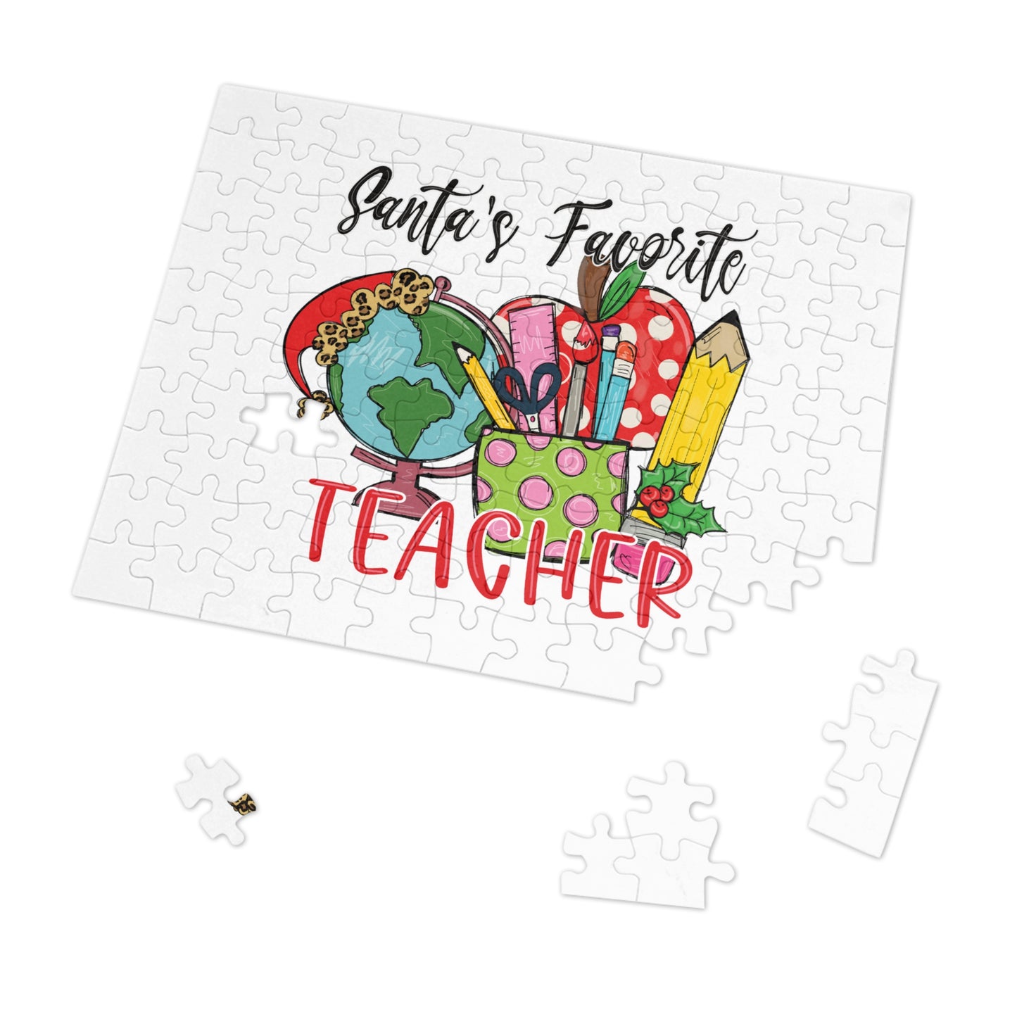 Jigsaw Puzzle, Santa's Favorite Teacher, Personalised/Non-Personalised (30, 110, 252, 500,1000-Piece)