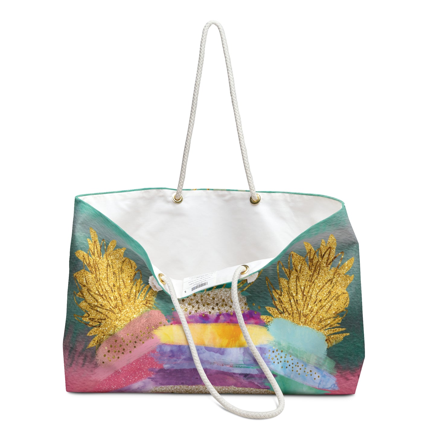 Personalised/Non-Personalised Weekender Bag, Pineapple Art, Weekender Bag, Beach Bag, Book Bag