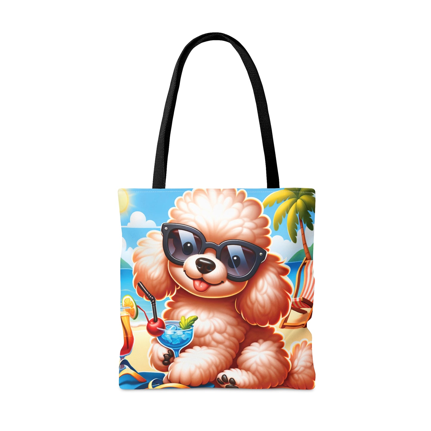 Tote Bag, Dog on Beach,Poodle, Tote bag, awd-1234