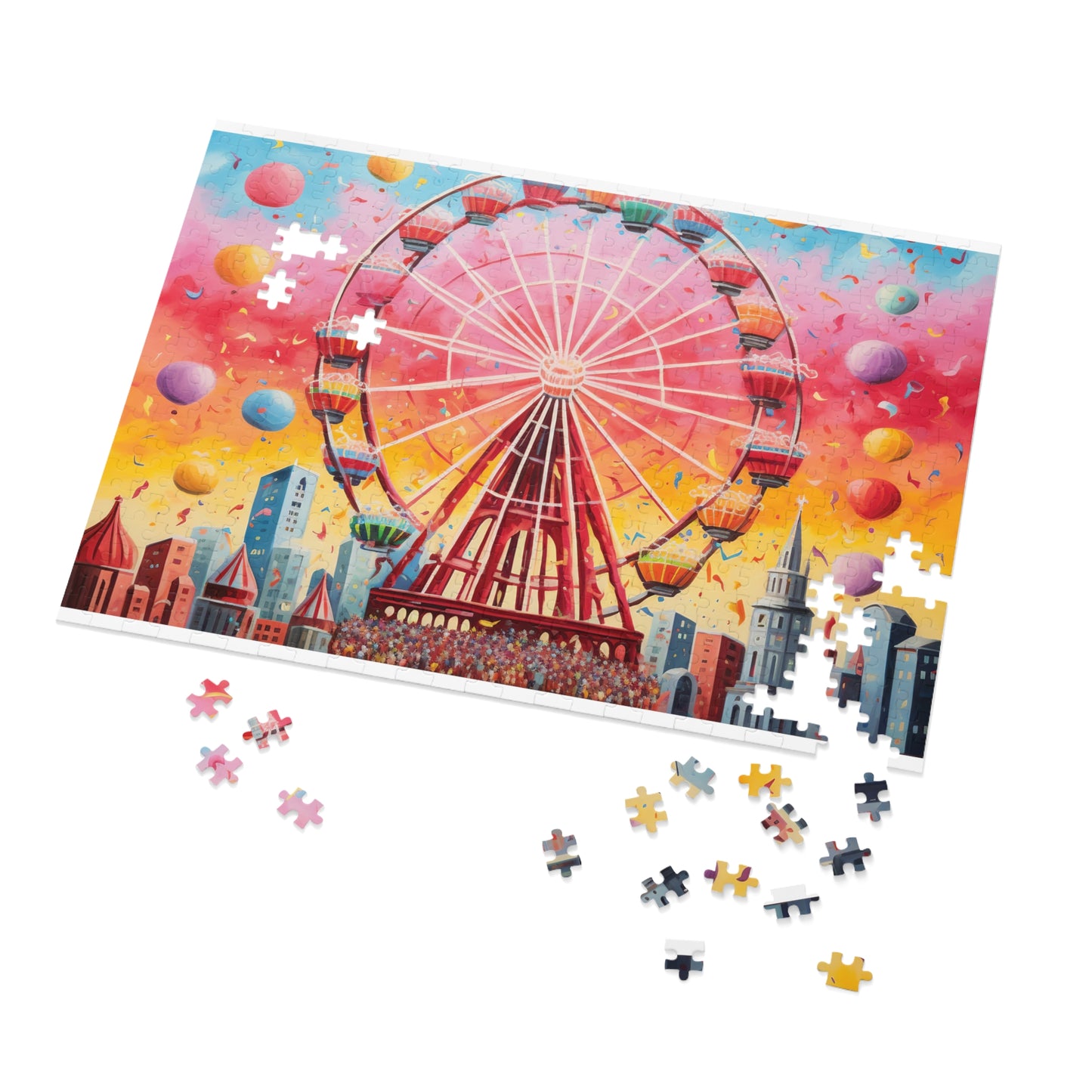 Jigsaw Puzzle, Carnival, Carousal, Personalised/Non-Personalised (30, 110, 252, 500,1000-Piece)