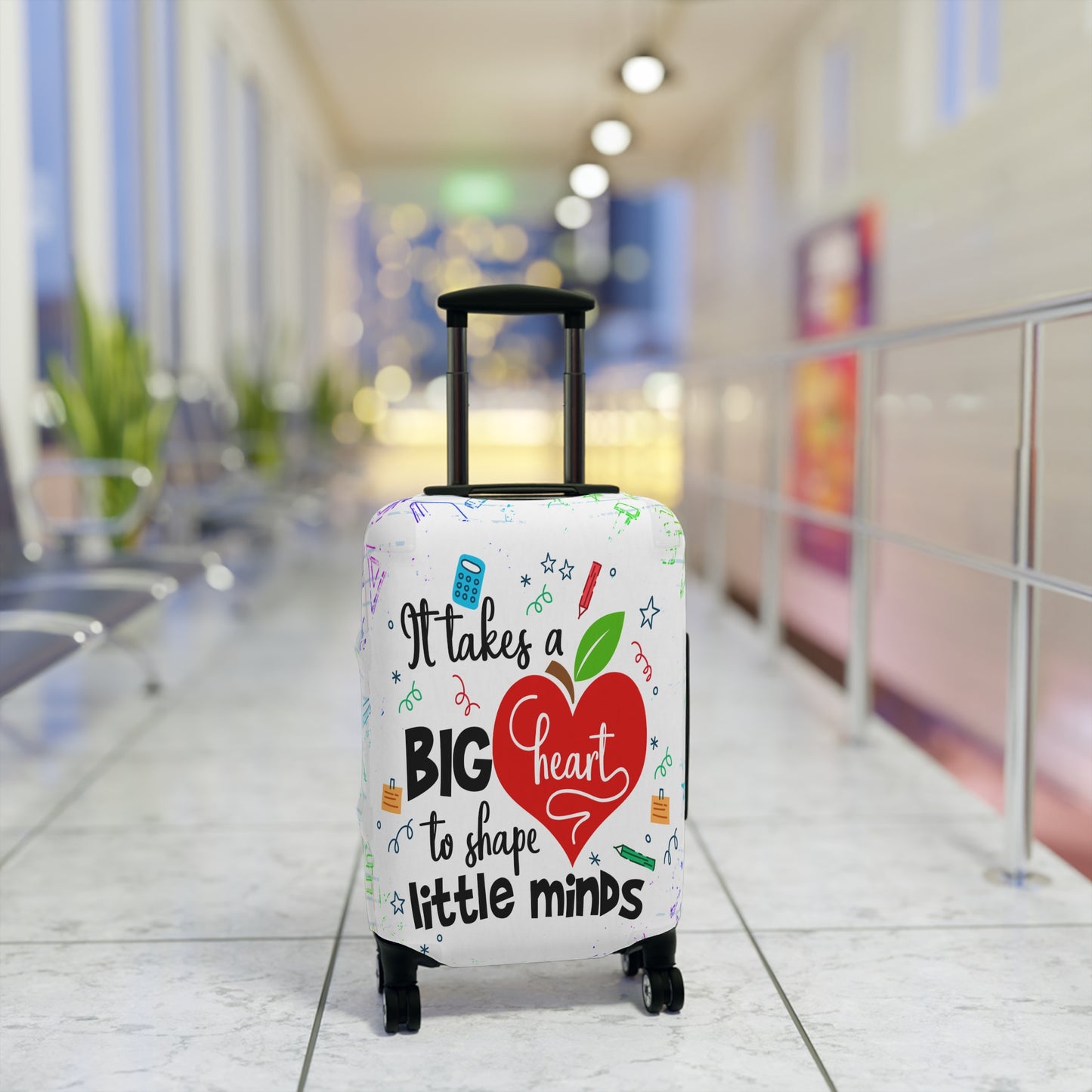 Luggage Cover, Teacher, It takes a Big heart to shape little minds, awd-1759