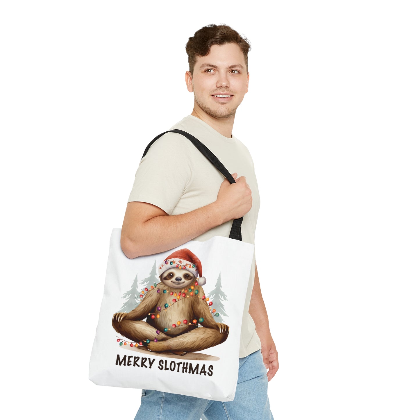 Tote Bag, Christmas, Sloth, Personalised/Non-Personalised Tote bag