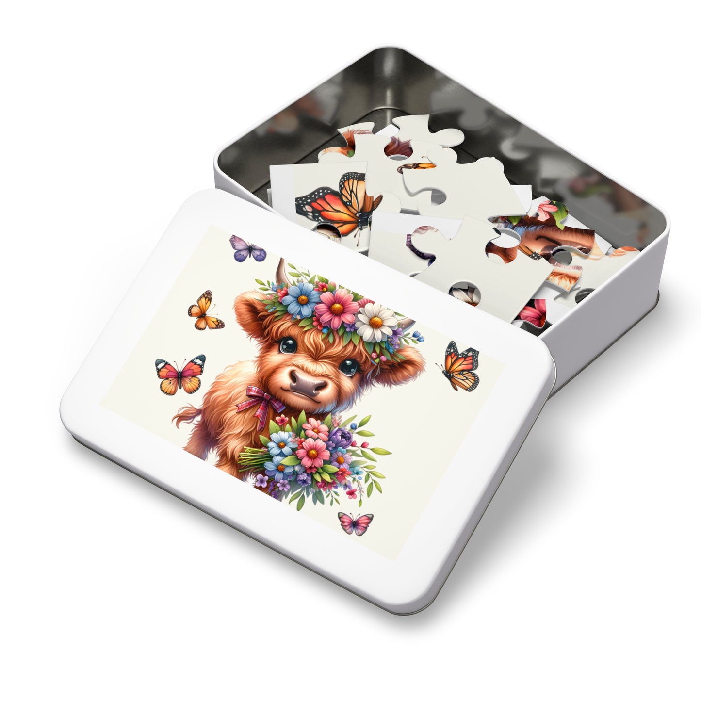 Jigsaw Puzzle, Highland Cow, Personalised/Non-Personalised (30, 110, 252, 500,1000-Piece)