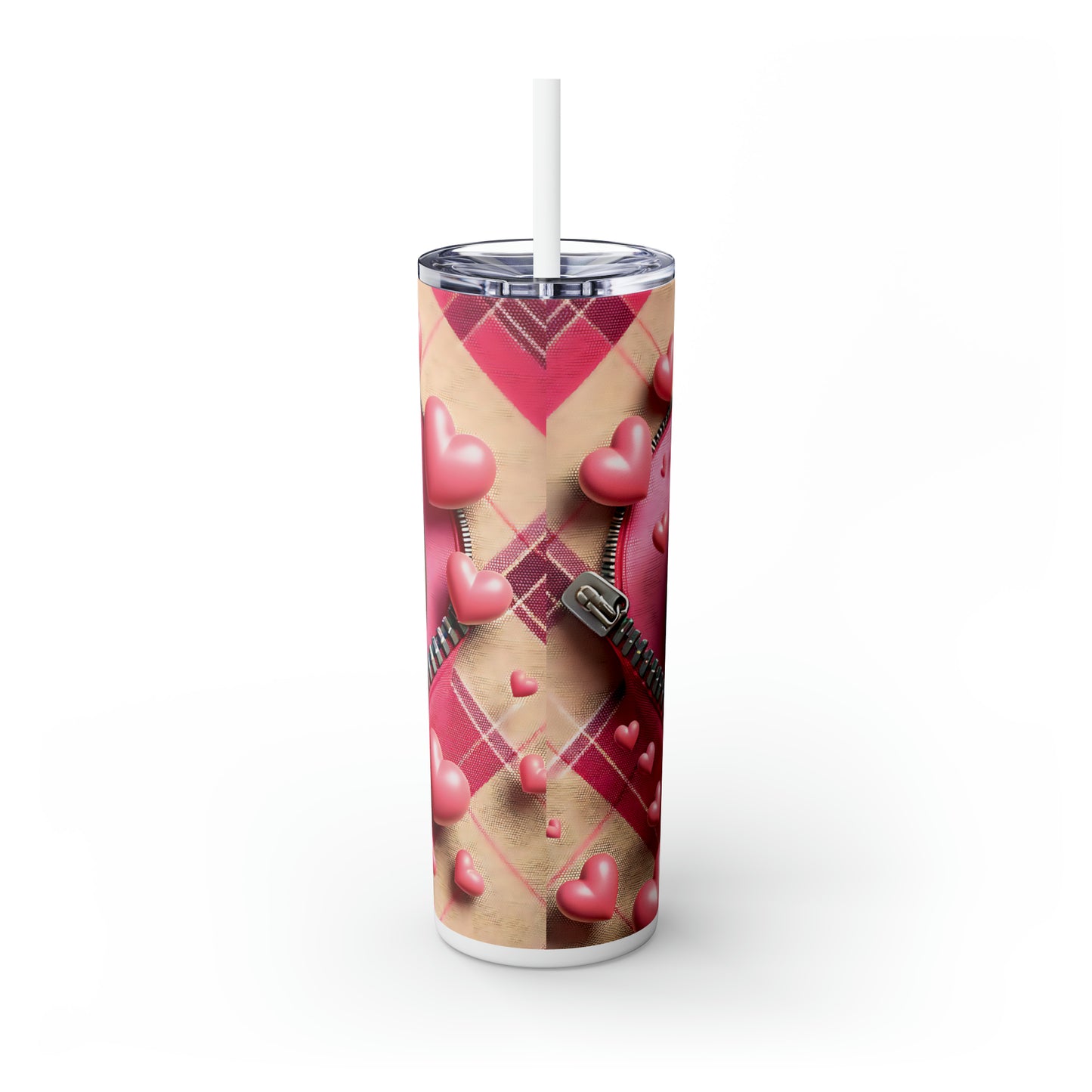 Skinny Tumbler with Straw, 20oz, Dog, Valentines Day, awd-1135