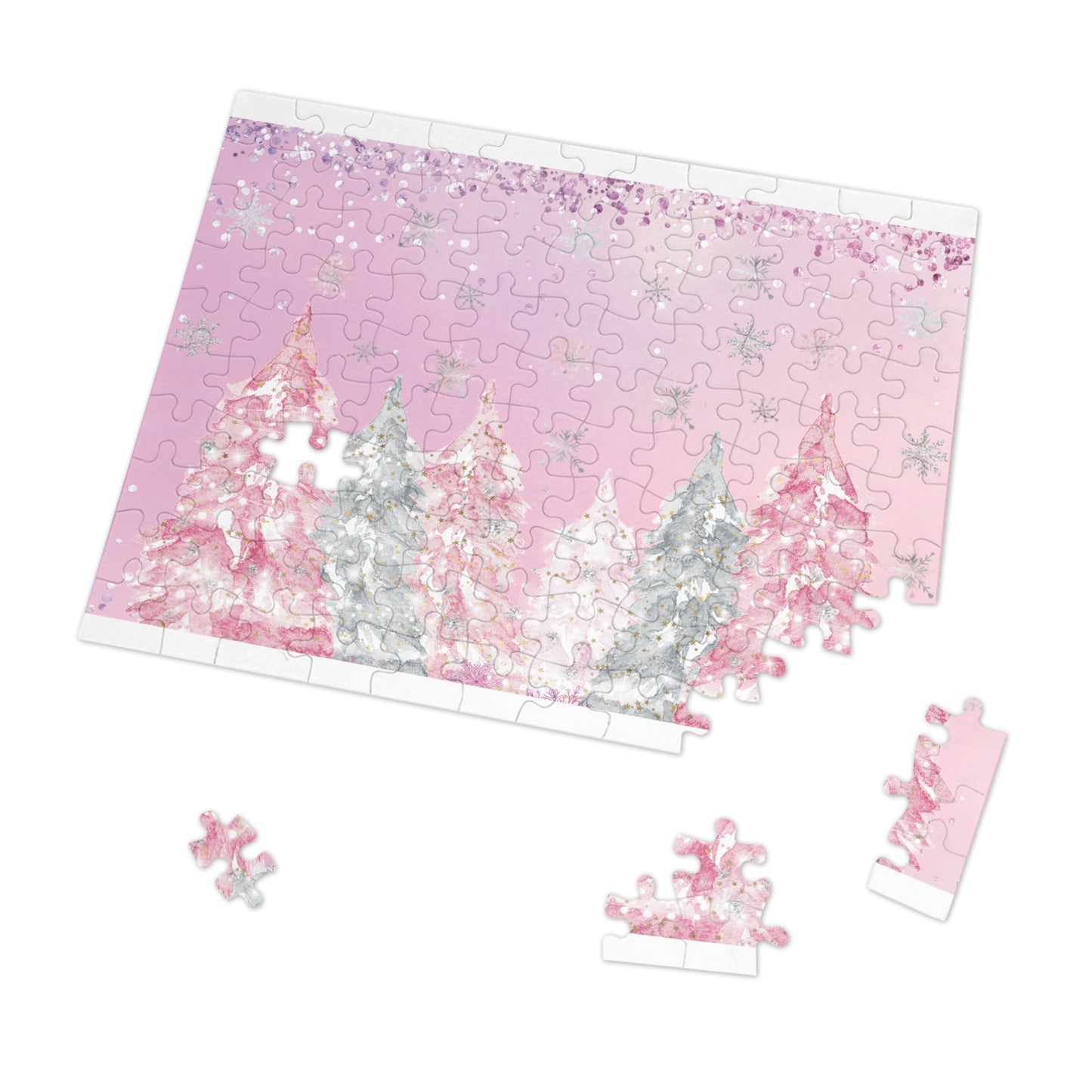 Puzzle, Christmas Trees, Personalised/Non-Personalised (30, 110, 252, 500,1000-Piece)