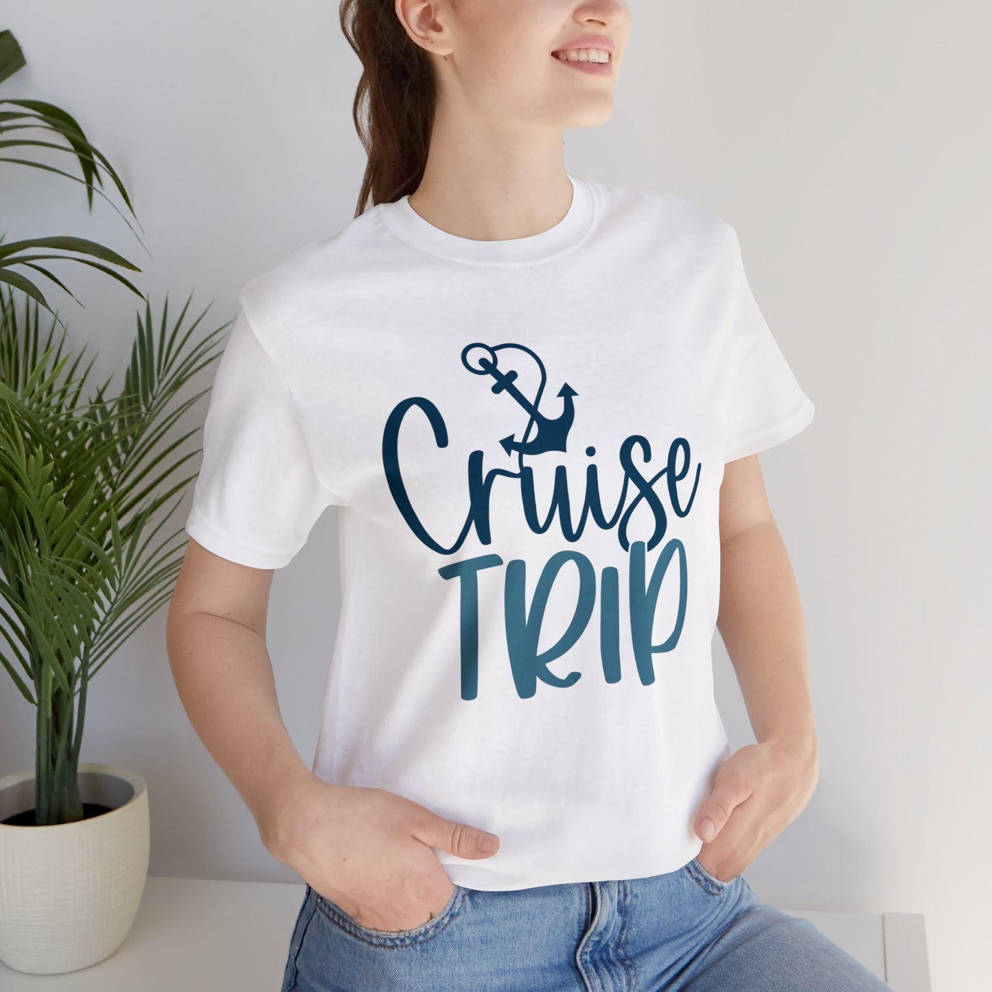 Unisex Adults Jersey Short Sleeve Tee, Cruise Tee, Cruise Trip, 100% Cotton, Light Fabric 142 g/m²