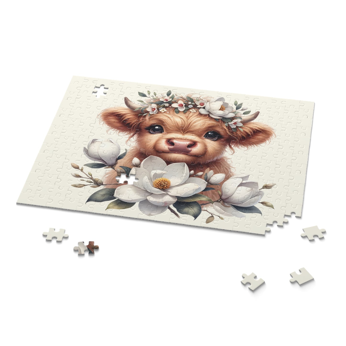 Personalised/Non-Personalised Puzzle, Highland Cow (120, 252, 500-Piece)