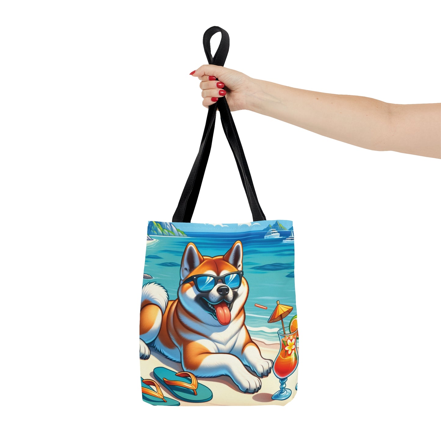 Tote Bag, Dog on Beach, Akita, Tote bag, awd-1117