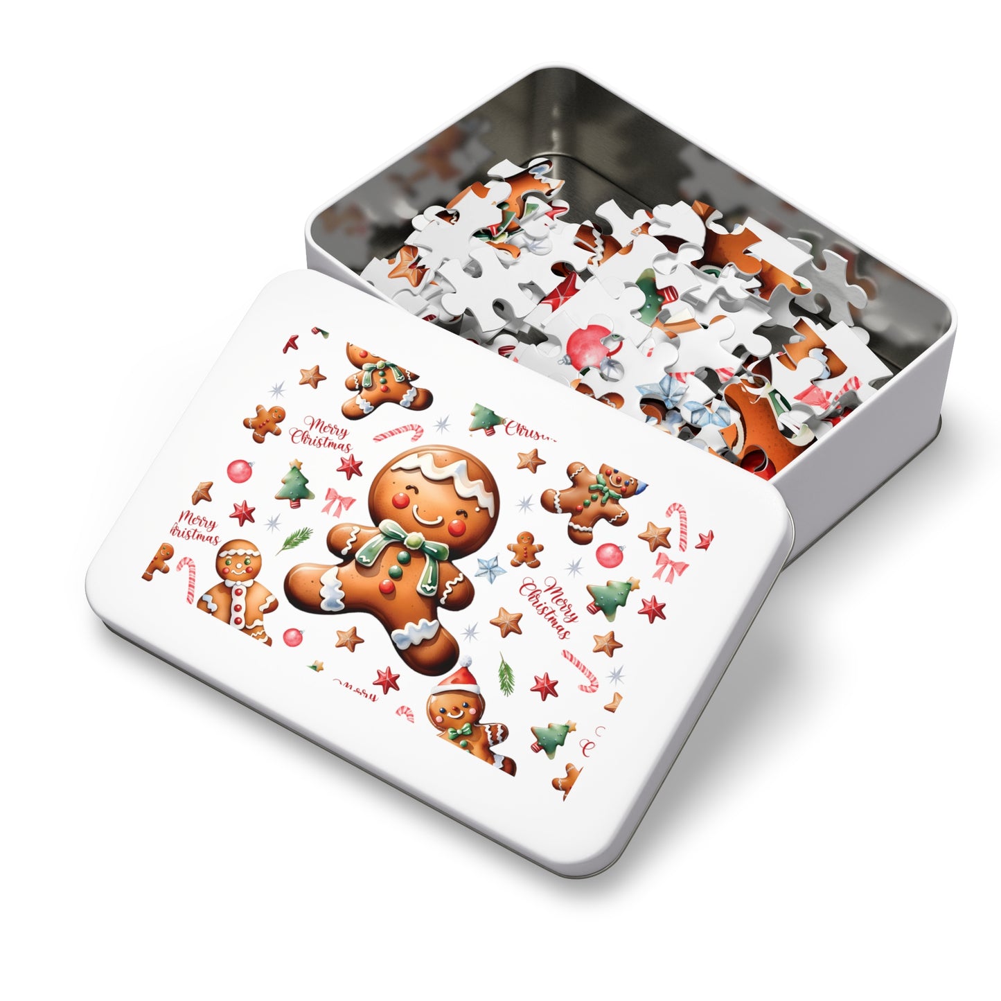 Jigsaw Puzzle, Christmas, Gingerbread Man, Personalised/Non-Personalised (30, 110, 252, 500,1000-Piece)