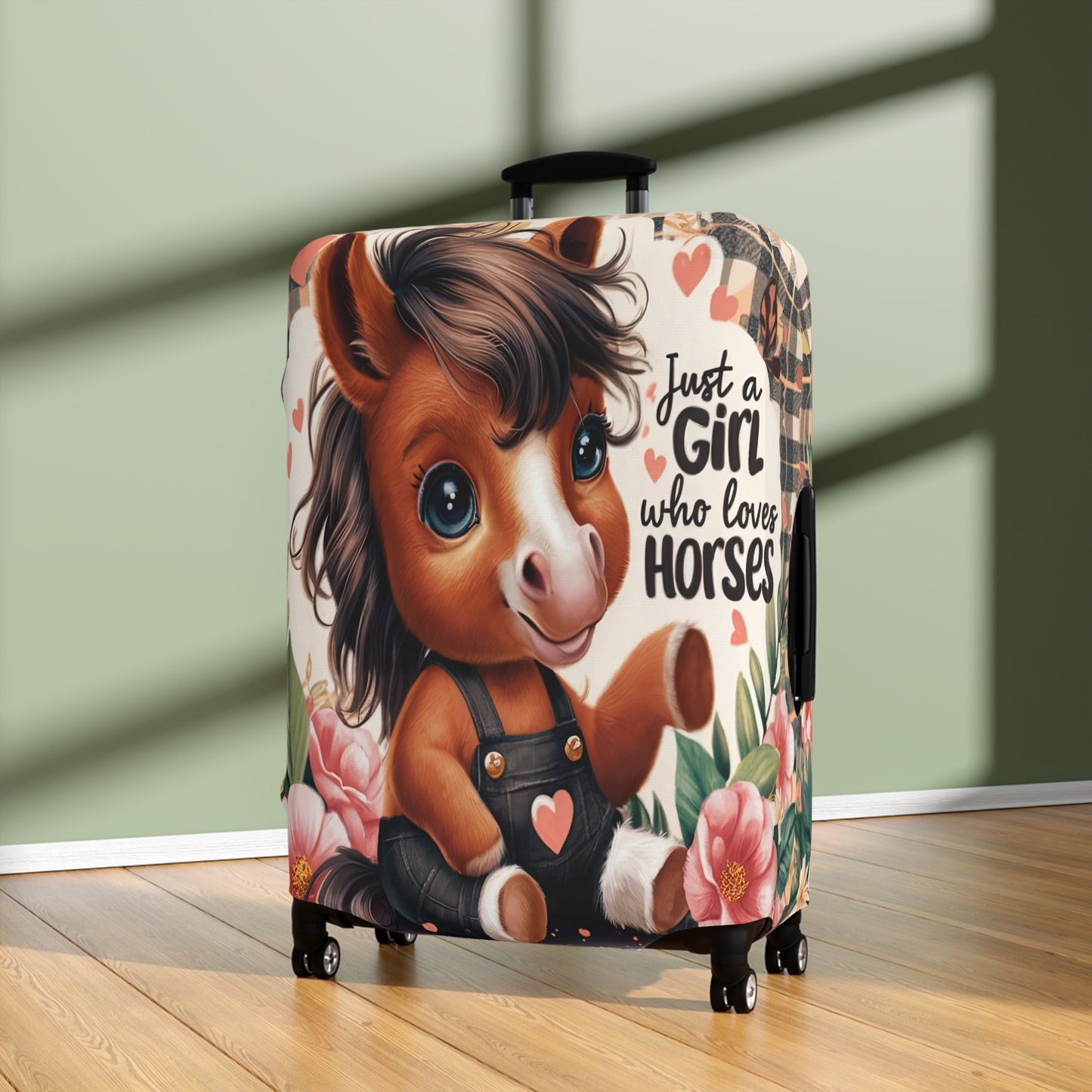 Luggage Cover, Just a Girl who Loves Horses, awd-3095