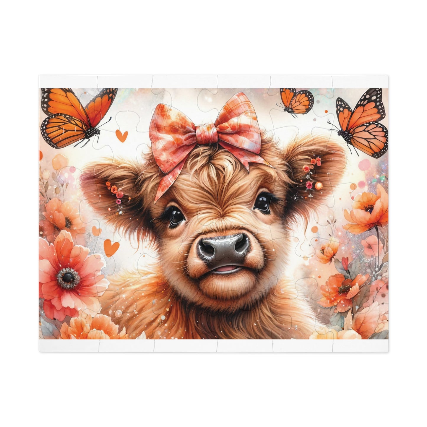 Jigsaw Puzzle, Highland Cow, Personalised/Non-Personalised (30, 110, 252, 500,1000-Piece)