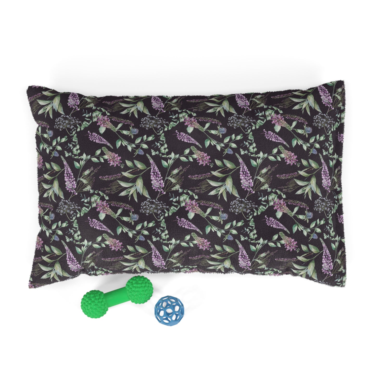 Luxury Pet Bed, feather soft fleece, Dark, Scottish Floral