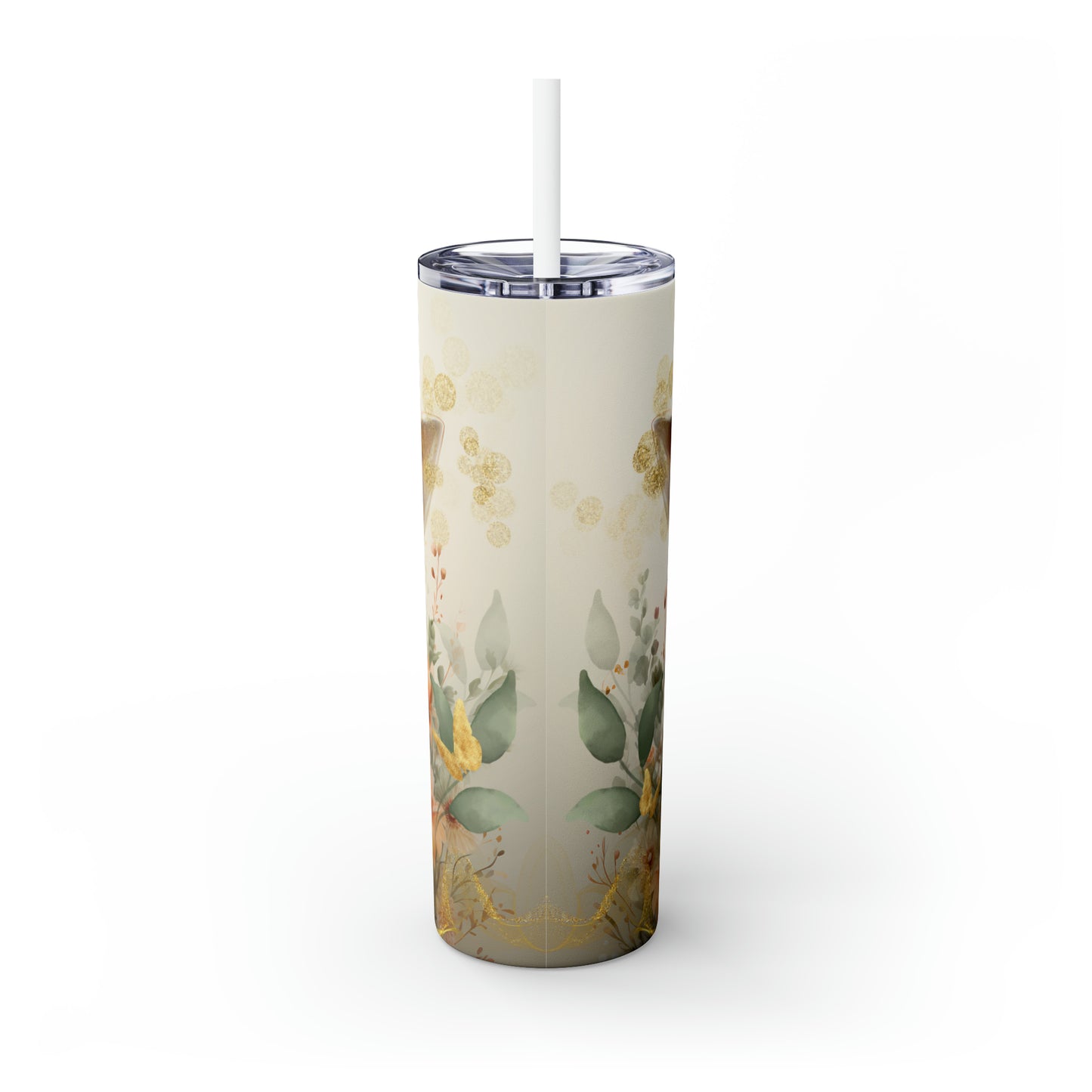 Skinny Tumbler with Straw, 20oz, Giraffe, awd-422