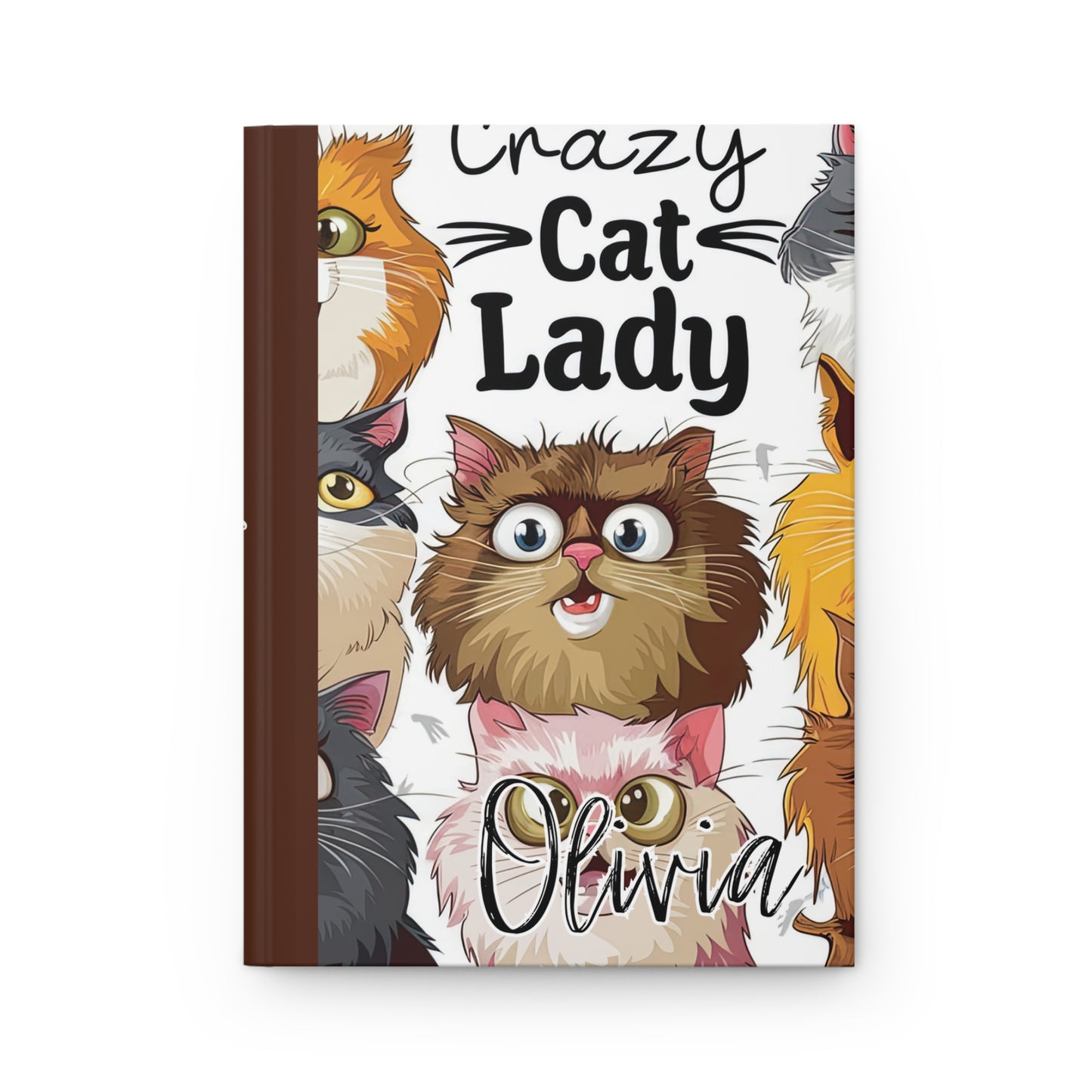 Personalised Hardcover Journal Matte, Cat Lady, awd-1489