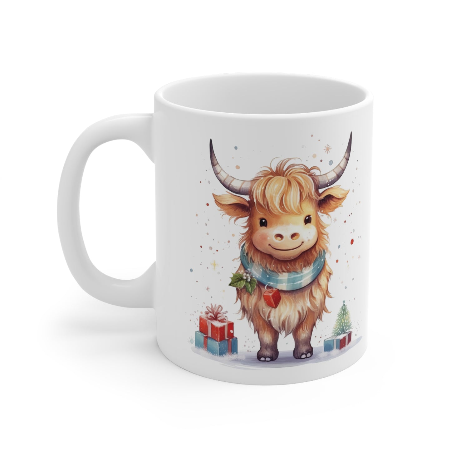 Personalised/Non Personalised Highland Cow, Ceramic Mug 11oz, Highland Cow Mug