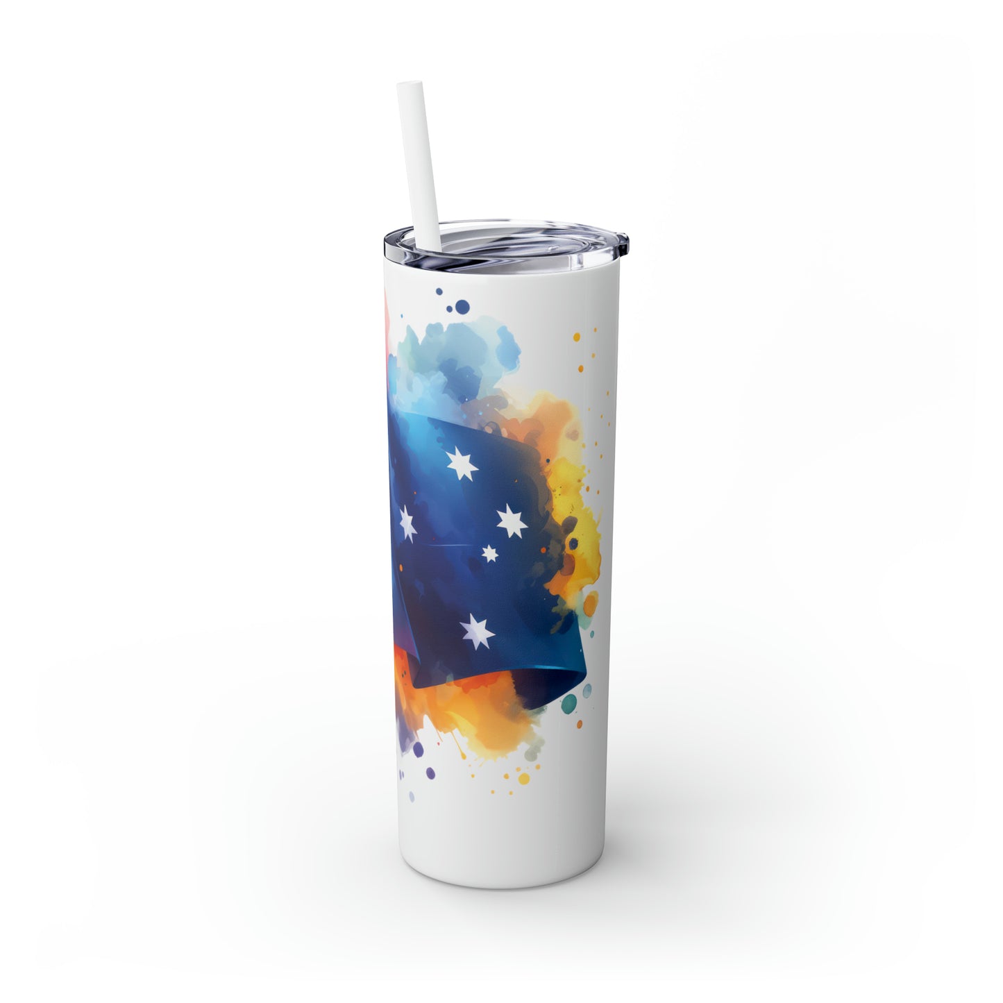 Skinny Tumbler with Straw, 20oz, Australian Flag, awd-1336