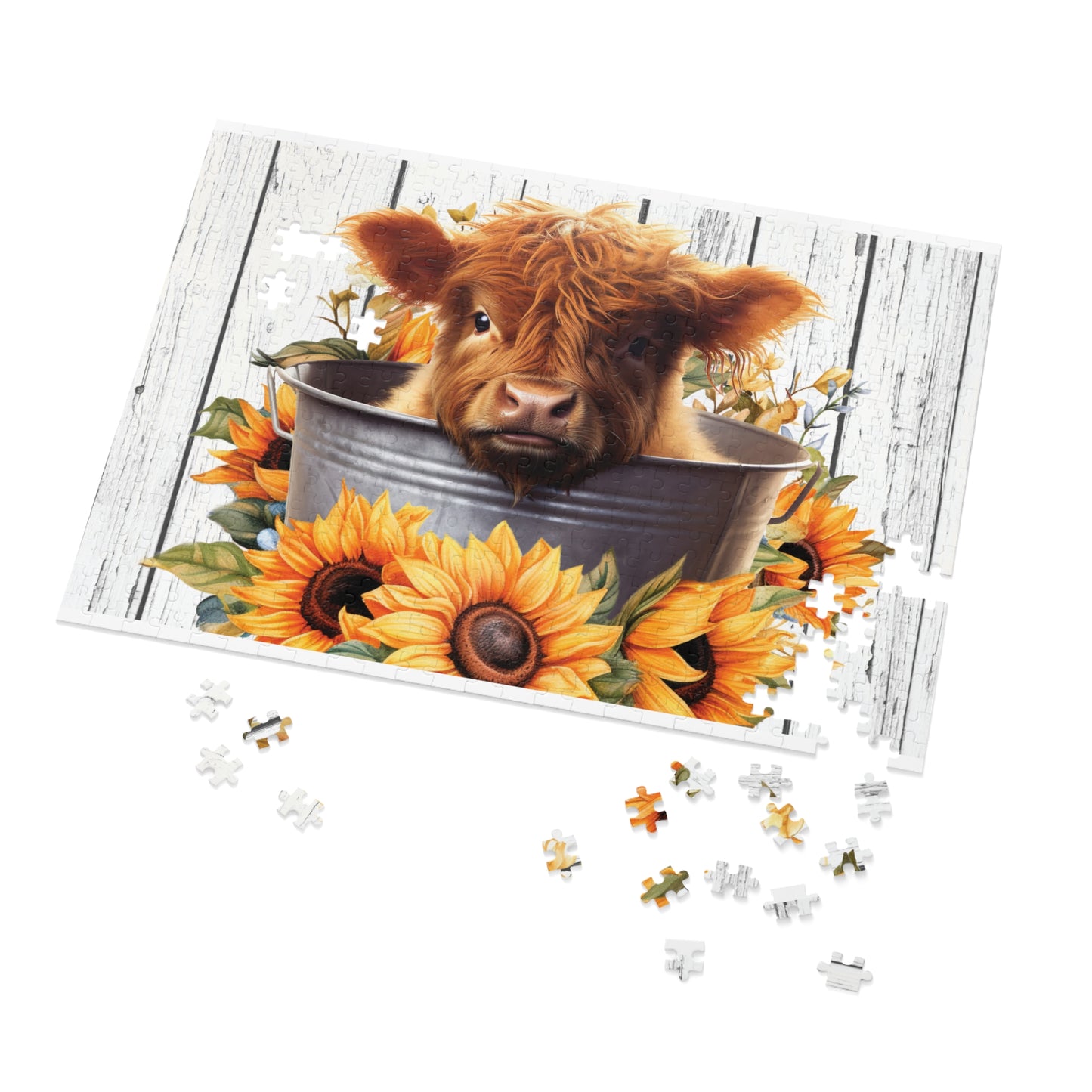 Jigsaw Puzzle, Highland Cow, Personalised/Non-Personalised (30, 110, 252, 500,1000-Piece)