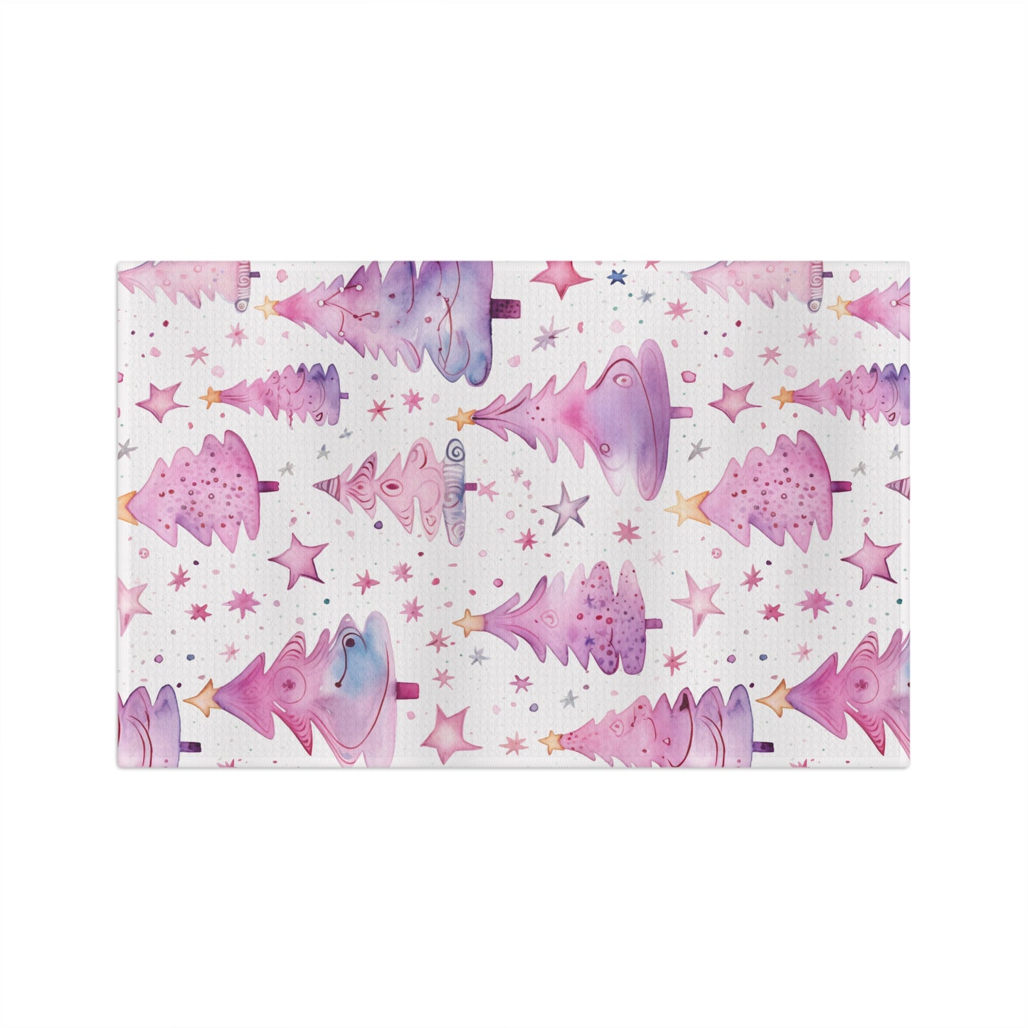 Microfiber Tea Towel, Pink Christmas Trees