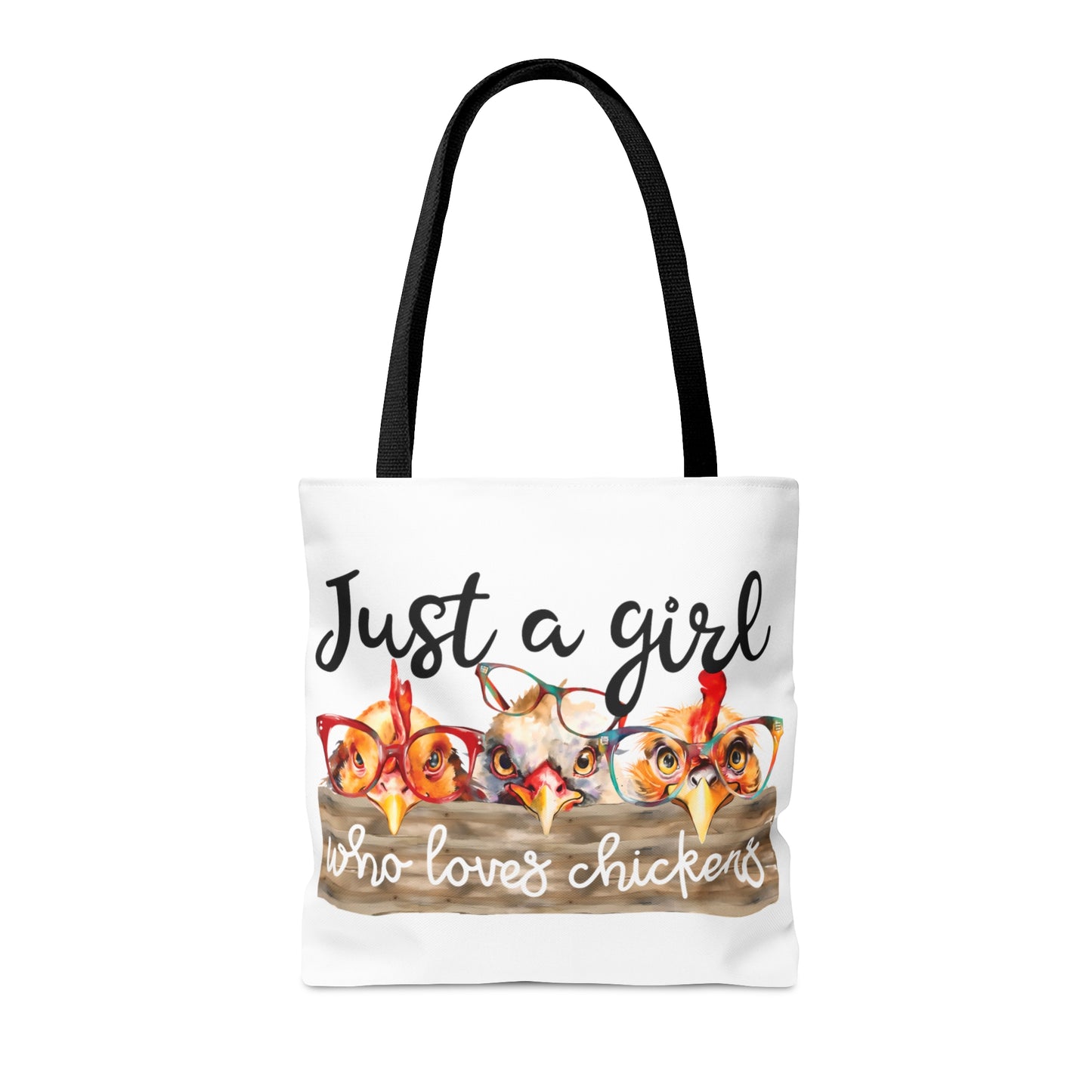 Tote Bag, Just a Girl Who Loves Chickens, Personalised/Non-Personalised Tote bag