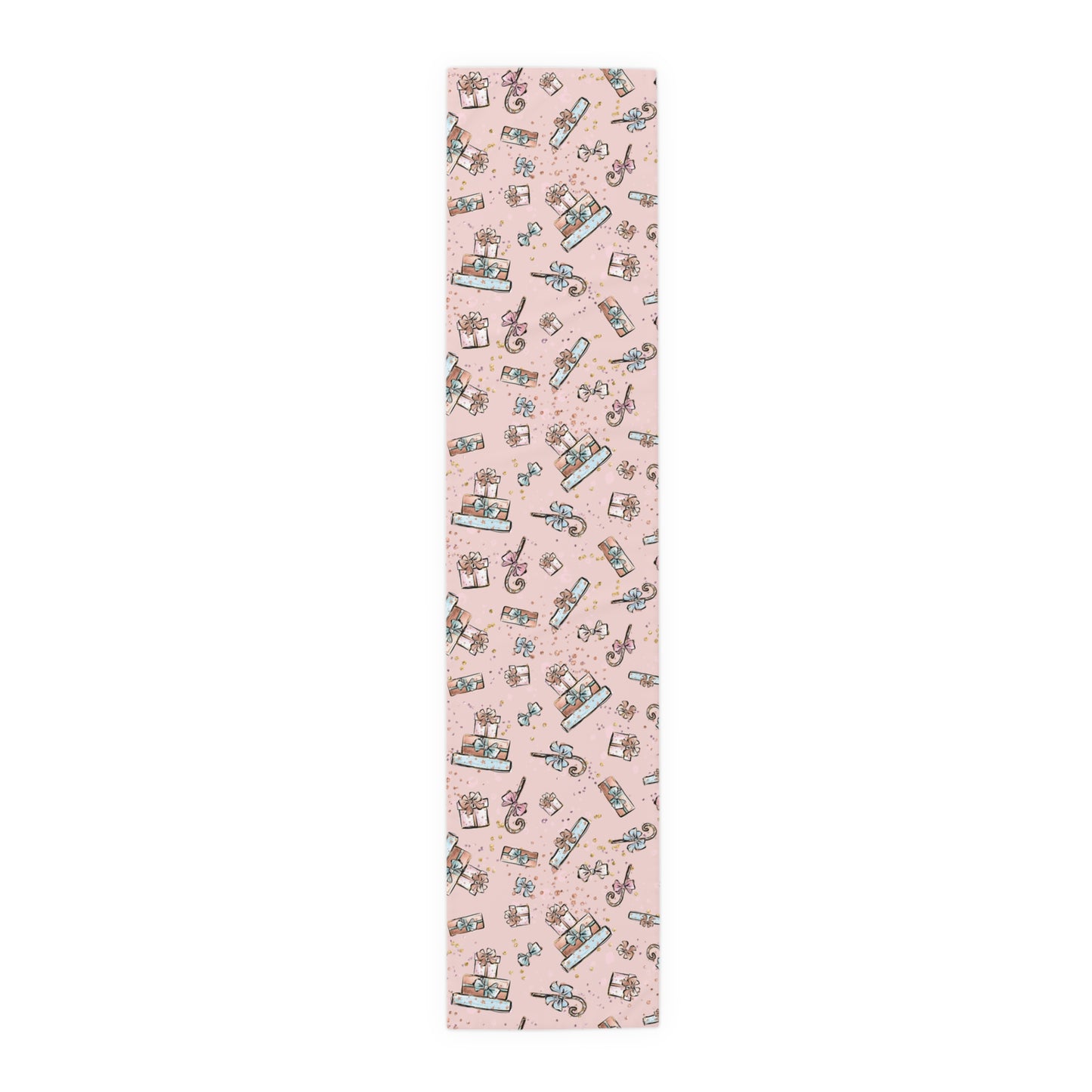 Pink Christmas, Presents, Table Runner, Cotton Twill and Poly Available, 2 sizes Available