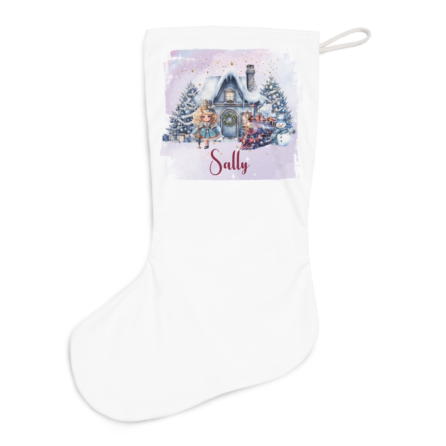 Copy of Personalised Santa Stocking, Purple Christmas Nutcracker