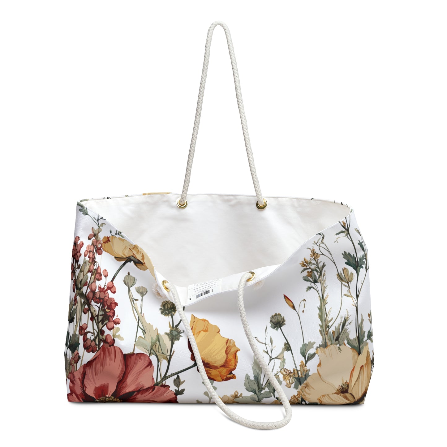 Personalised/Non-Personalised Weekender Bag, Floral, Weekender Bag, Beach Bag, Book Bag