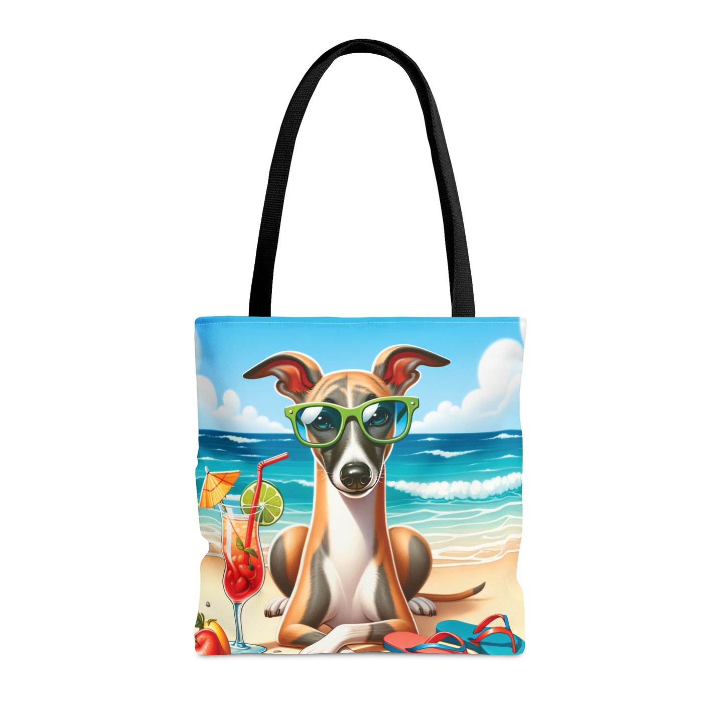 Tote Bag, Dog on Beach, Whippet, Tote bag,  awd-1252