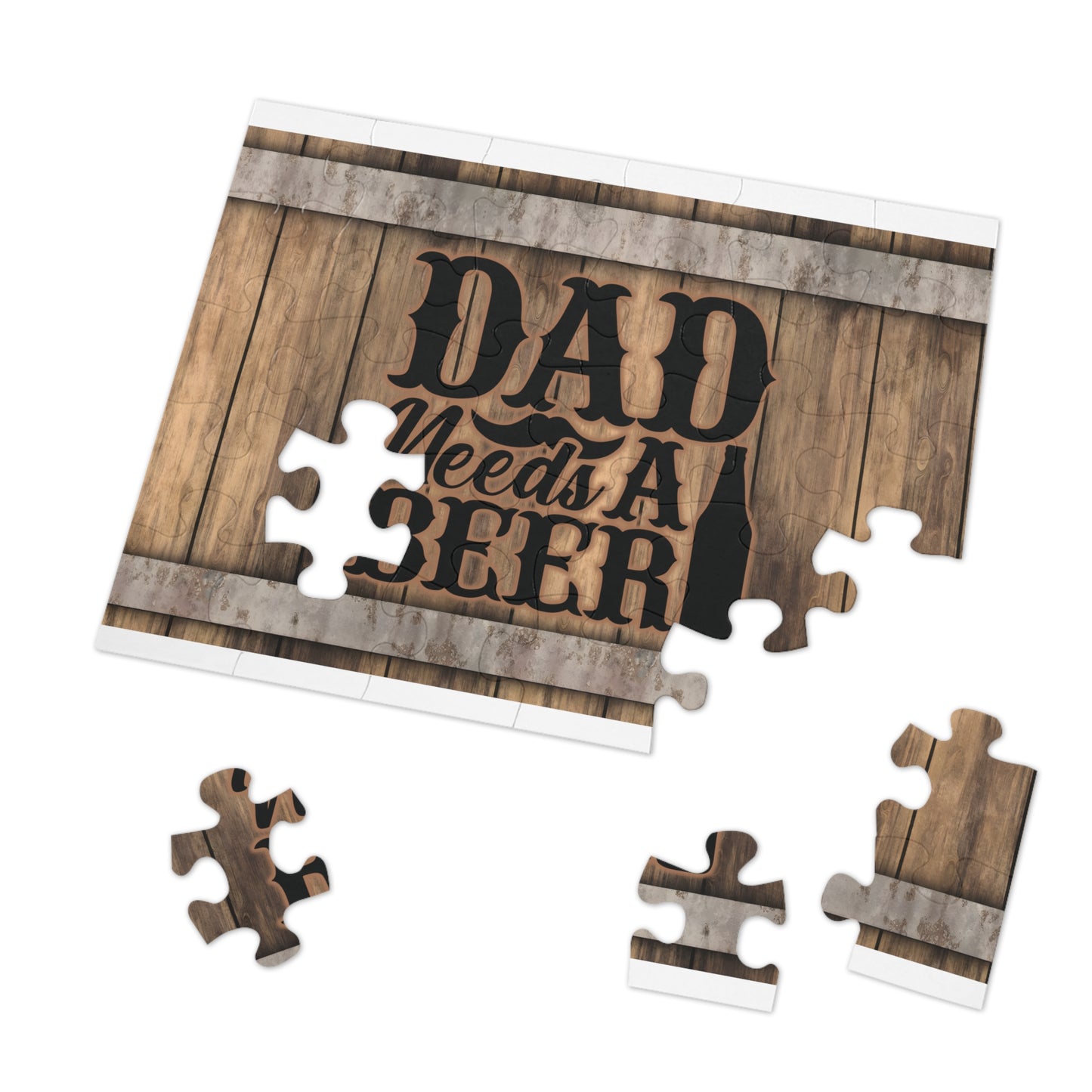 Puzzle, Dad, Dad needs a Beer, Personalised/Non-Personalised (30, 110, 252, 500,1000-Piece) awd-568