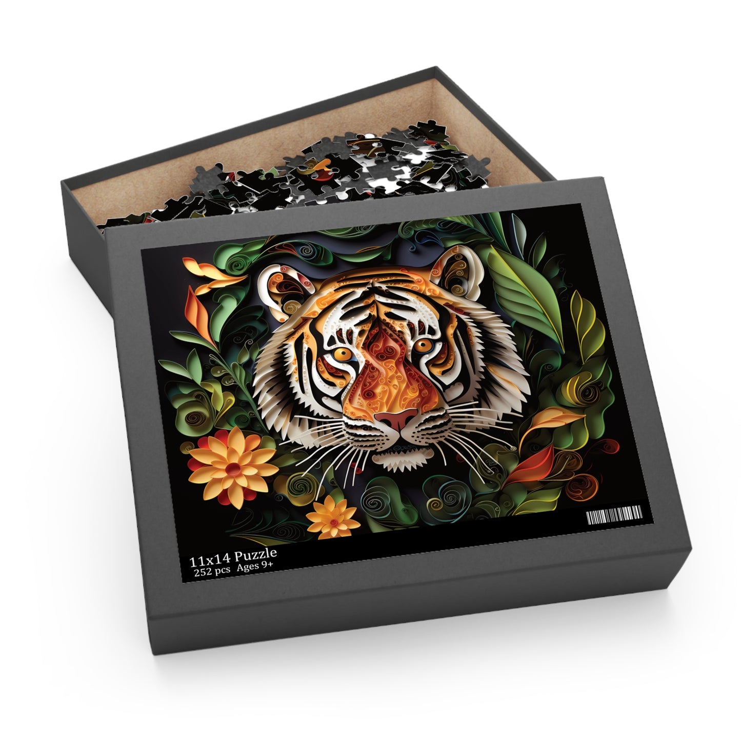 Personalised/Non-Personalised Puzzle, Tiger (120, 252, 500-Piece)