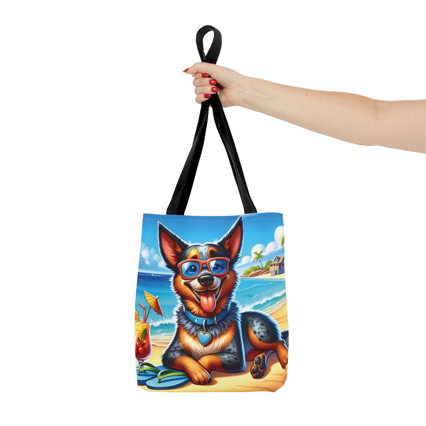 Tote Bag, Dog on Beach, Australian Cattle Dog, Tote bag, awd-1114