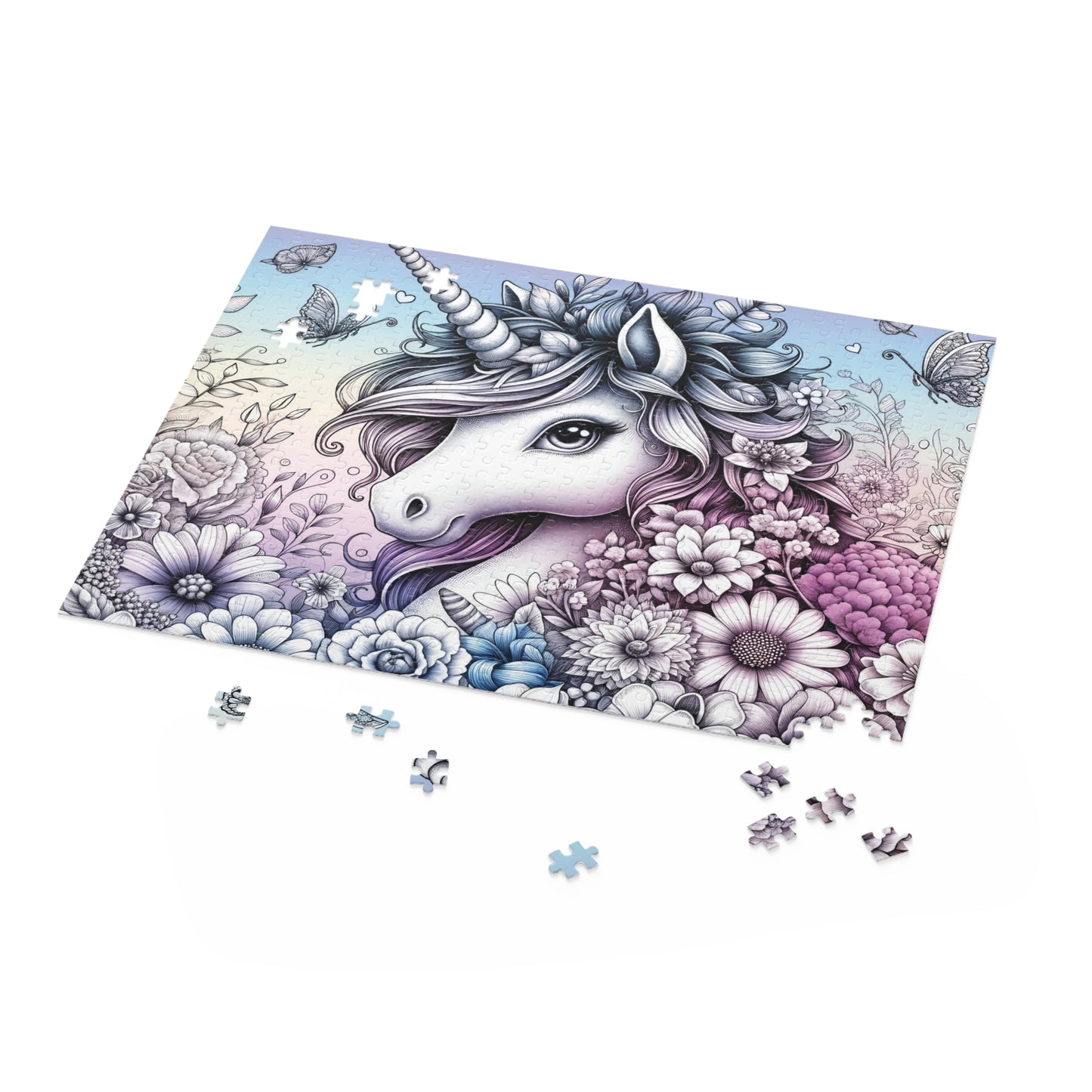 Personalised/Non-Personalised Puzzle, Unicorn (120, 252, 500-Piece)