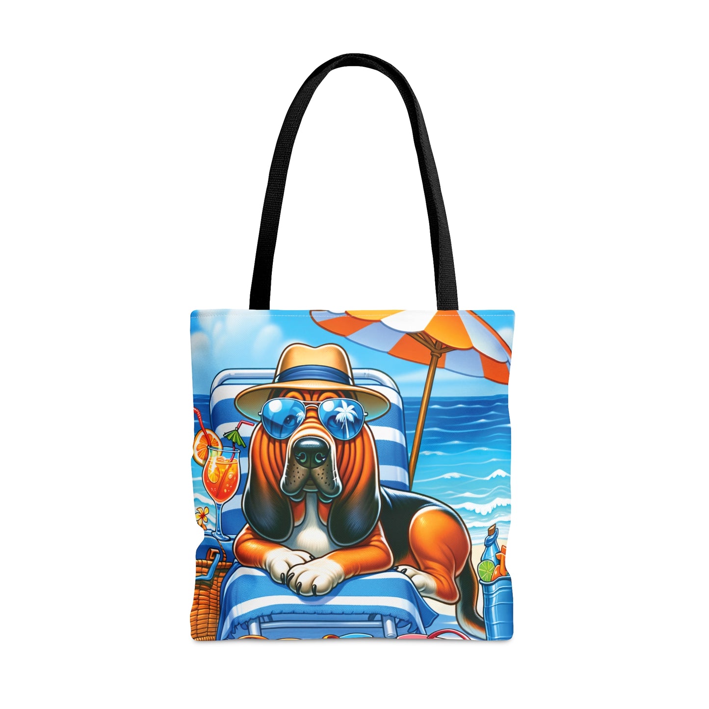 Tote Bag, Dog on Beach, Bloodhound, Tote bag, awd-1106