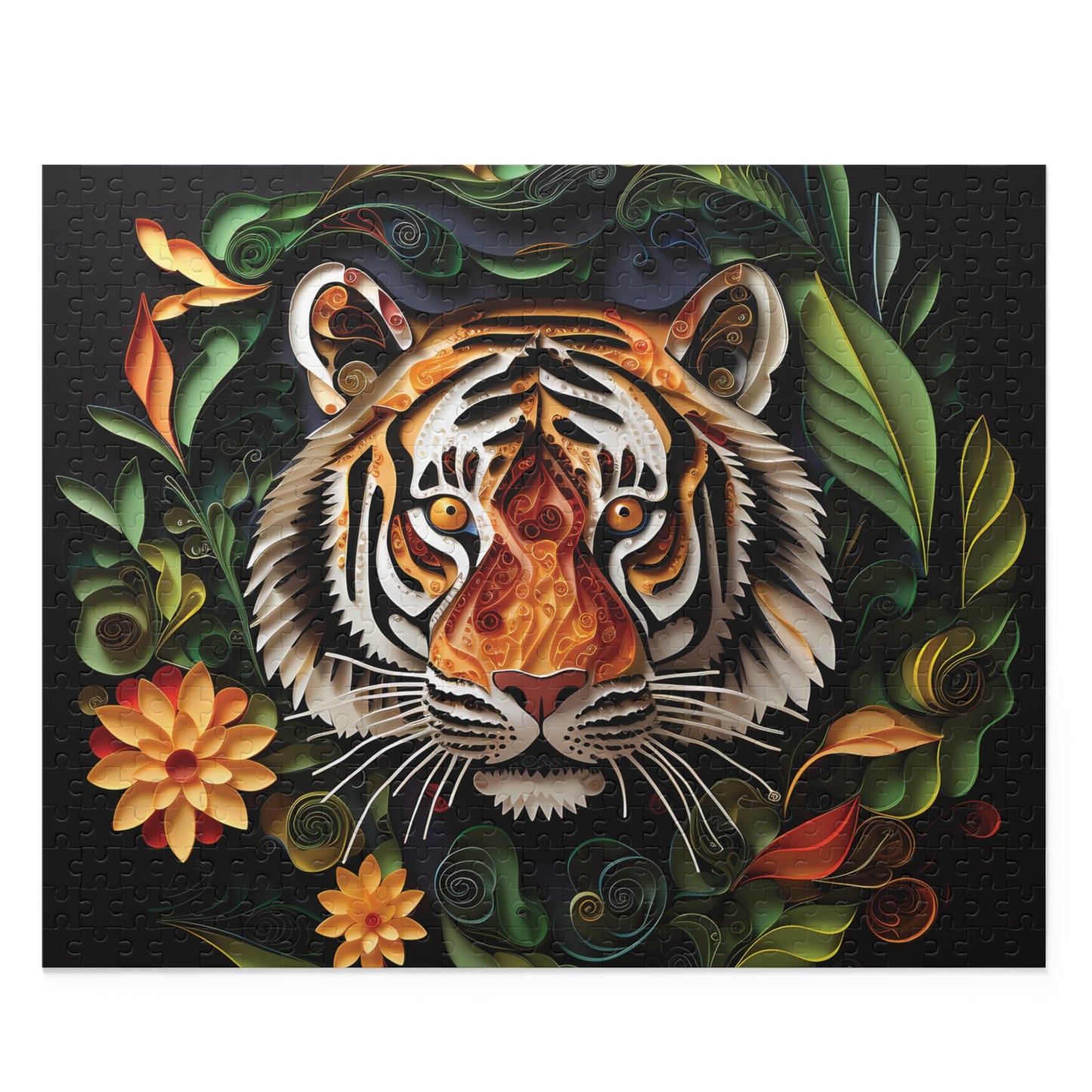 Personalised/Non-Personalised Puzzle, Tiger (120, 252, 500-Piece)