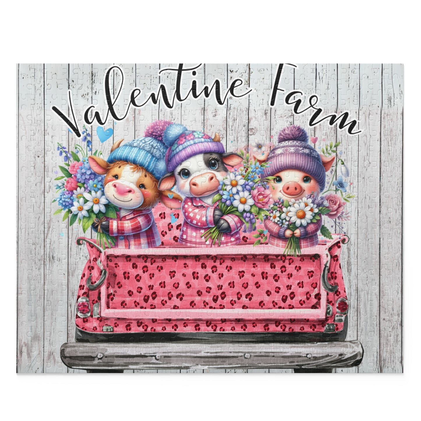 Personalised/Non-Personalised Puzzle, Valentine Farm (120, 252, 500-Piece)