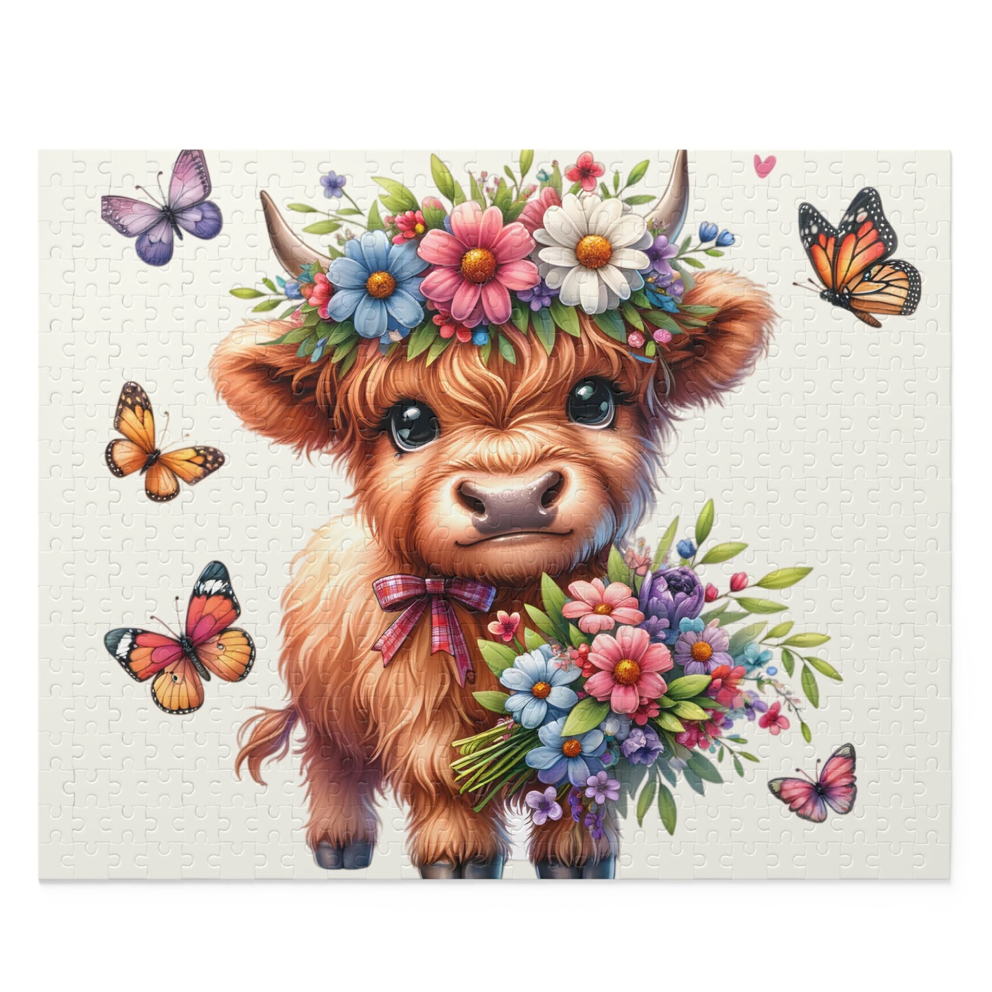 Personalised/Non-Personalised Puzzle, Highland Cow (120, 252, 500-Piece)