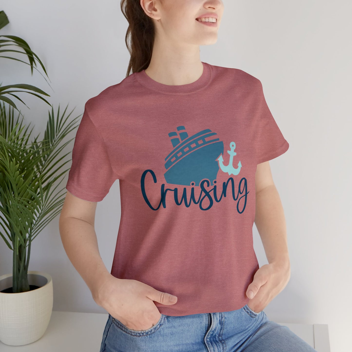 Unisex Adults Jersey Short Sleeve Tee, Cruise Tee, Cruising, 100% Cotton, Light Fabric 142 g/m²